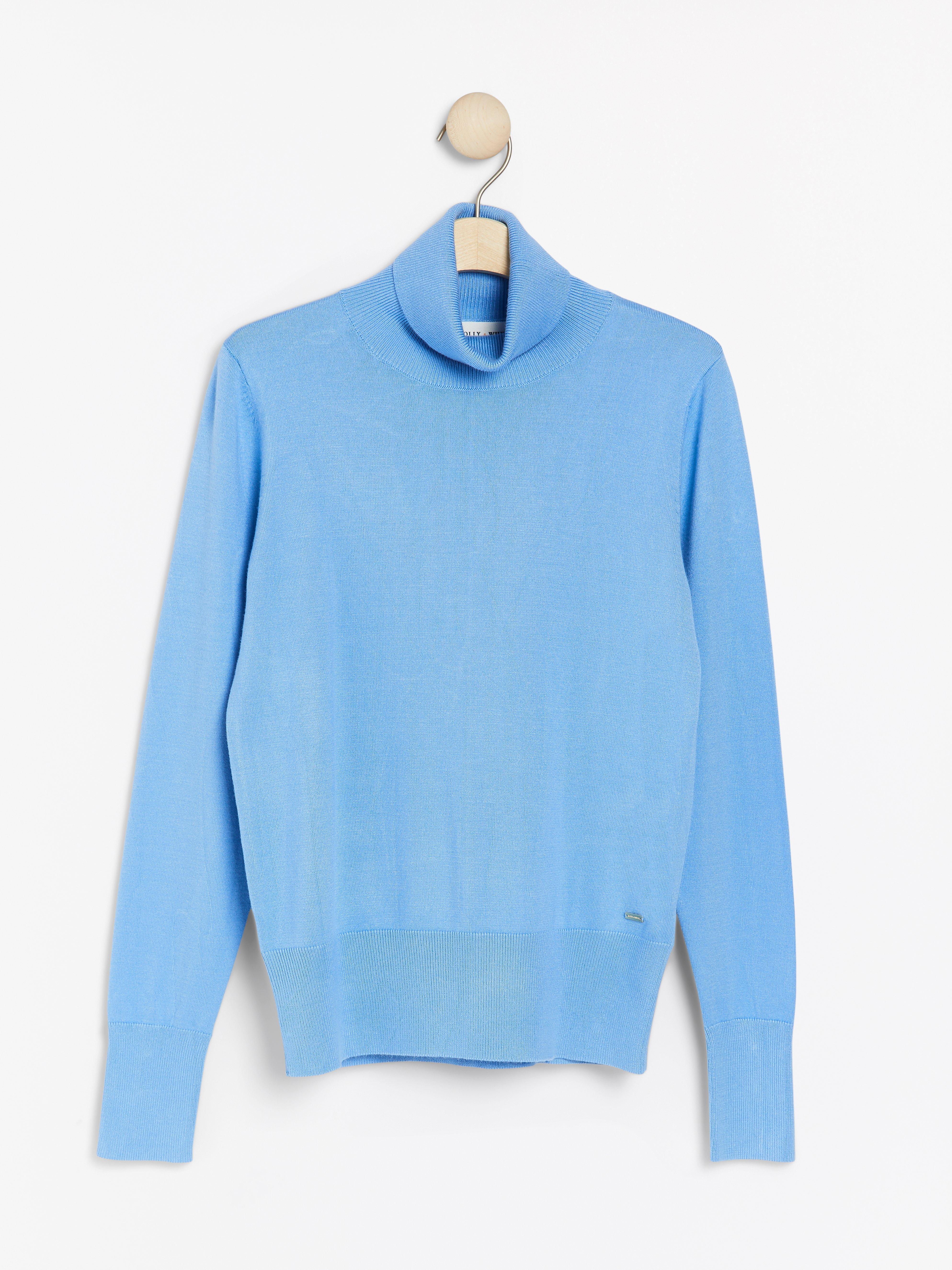 Turtle Neck Sweater - Womens Wear - Blue