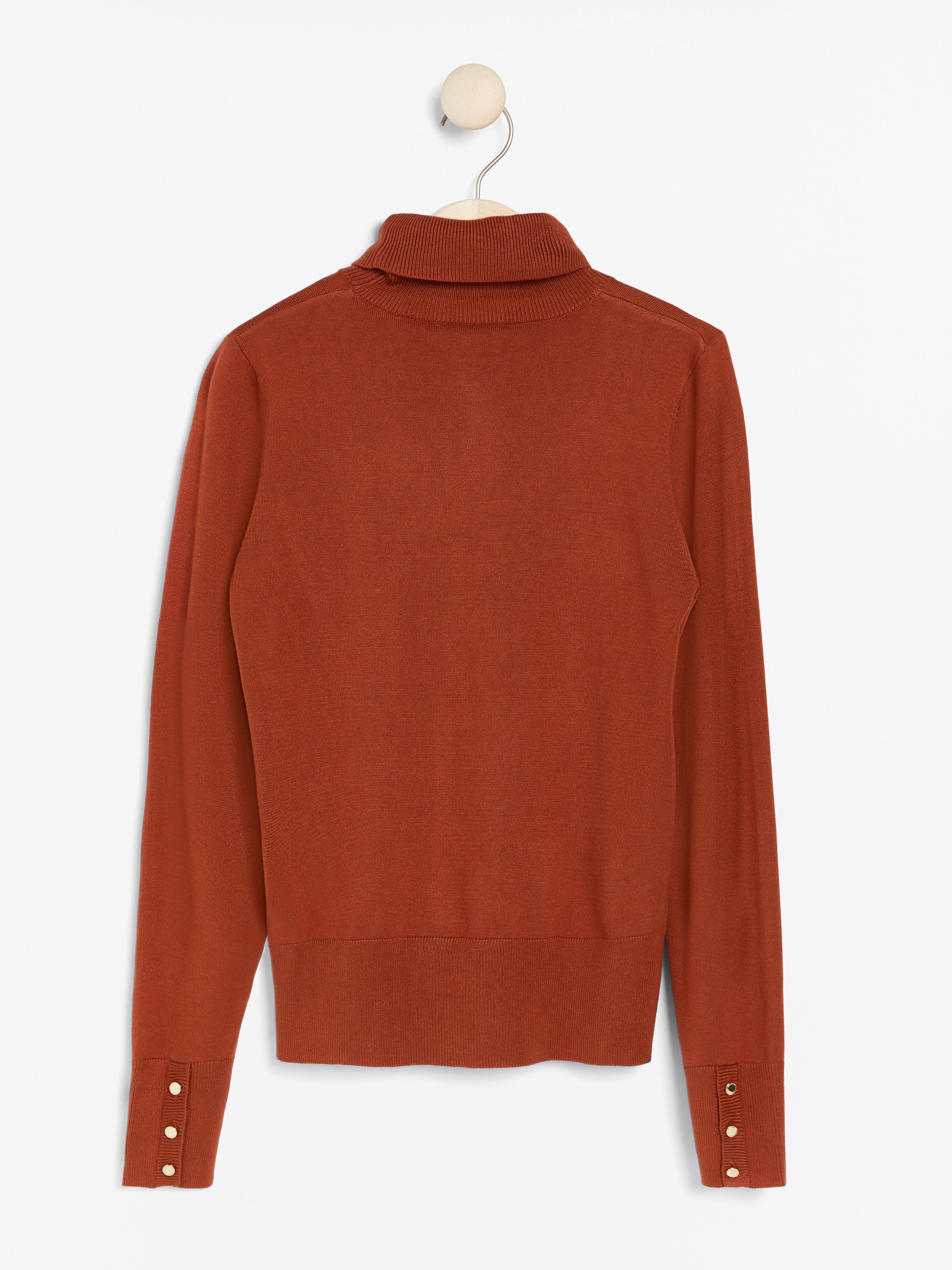 Turtle Neck Sweater - Womens Wear - Orange
