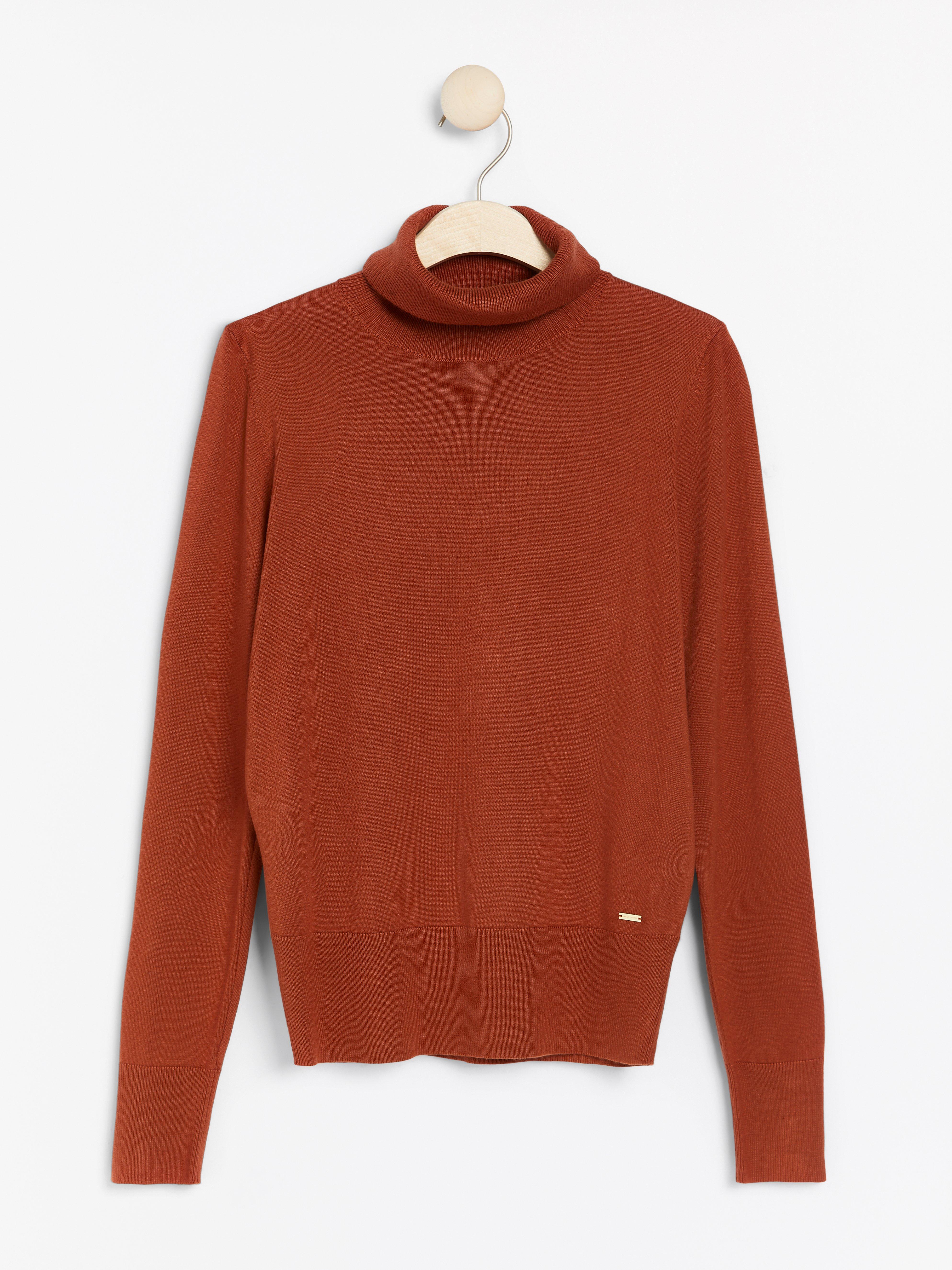 Turtle Neck Sweater - Womens Wear - Orange