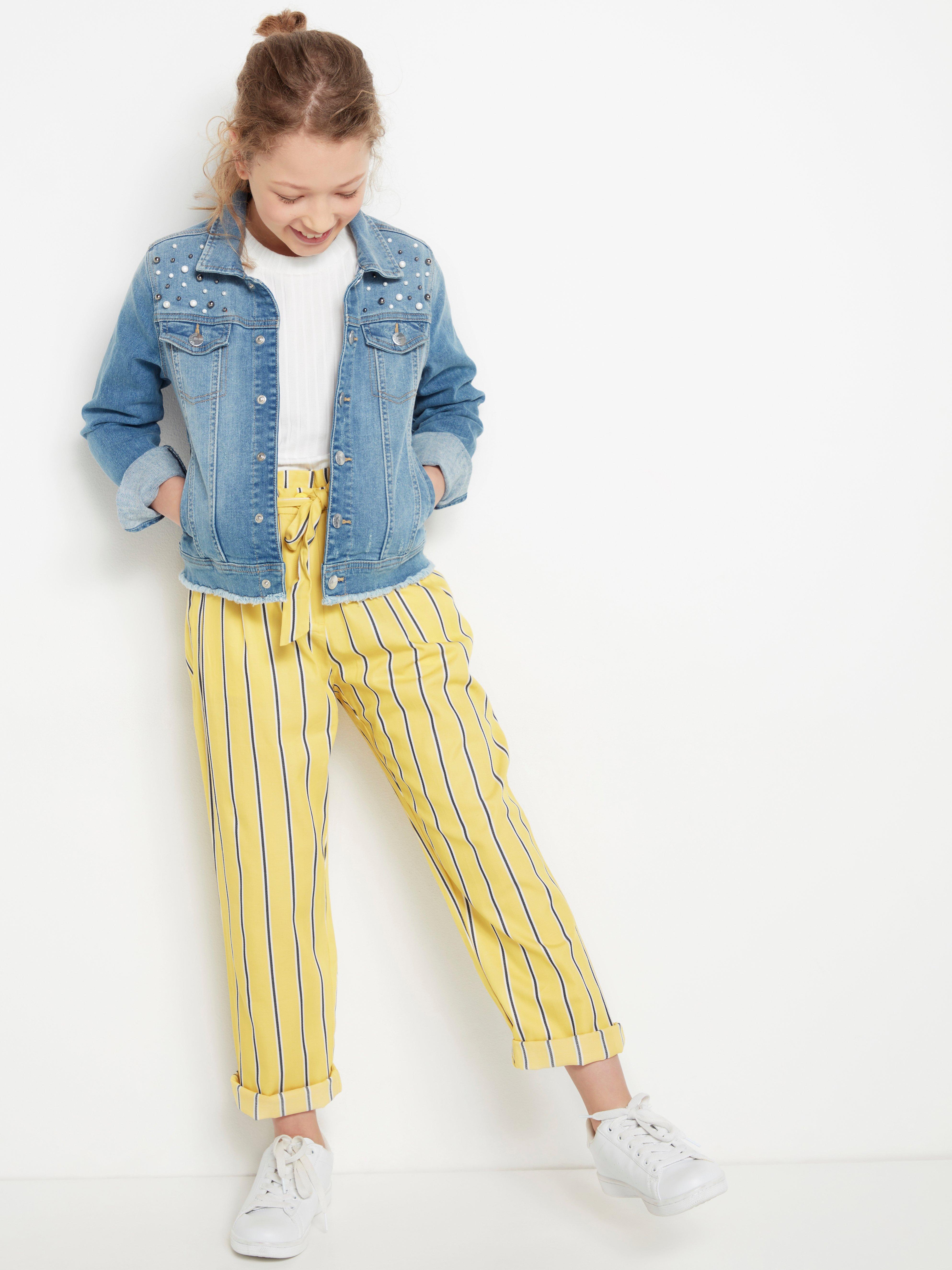 yellow striped trousers