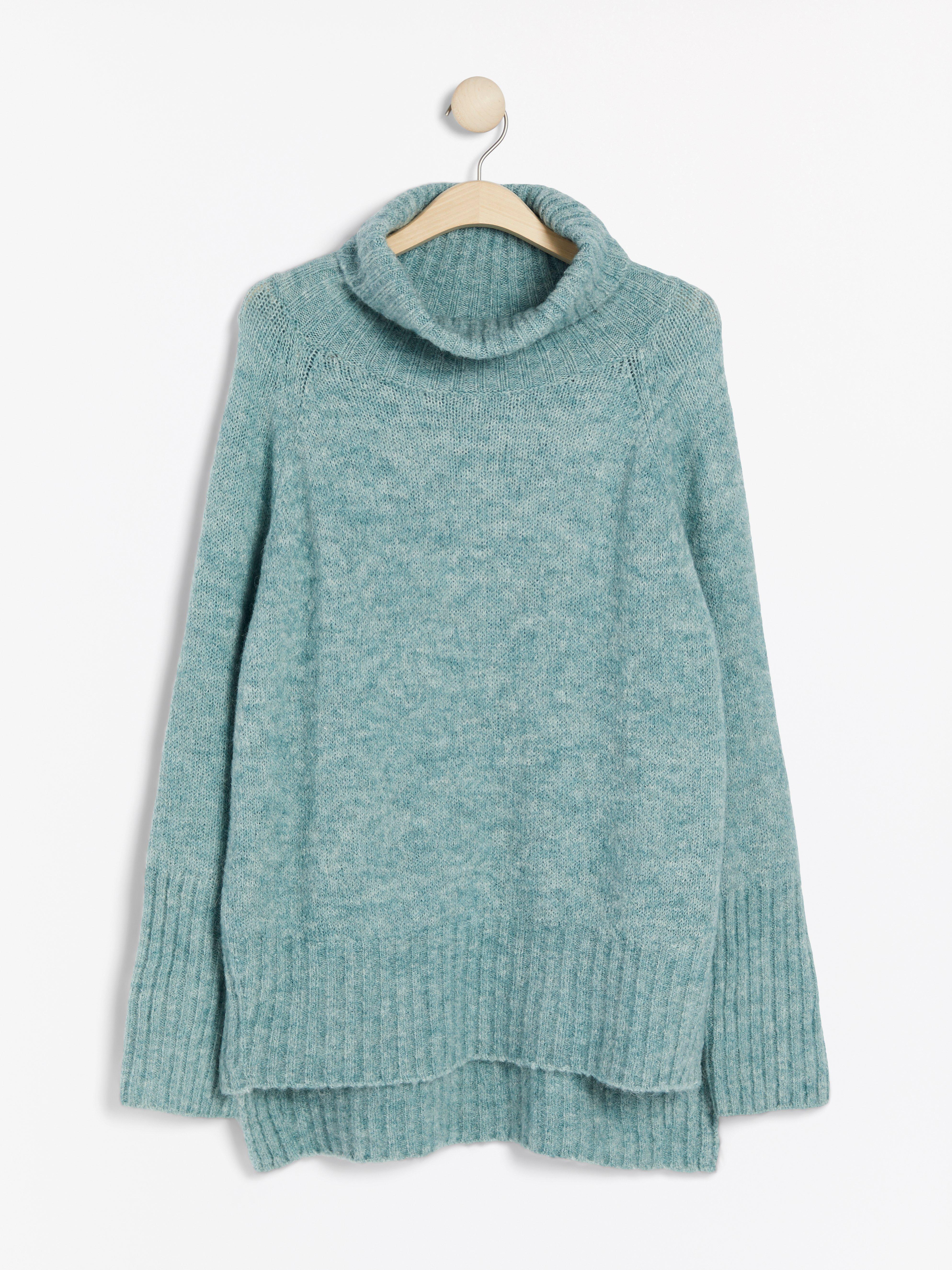 Høyhalset genser - Dame - Blå