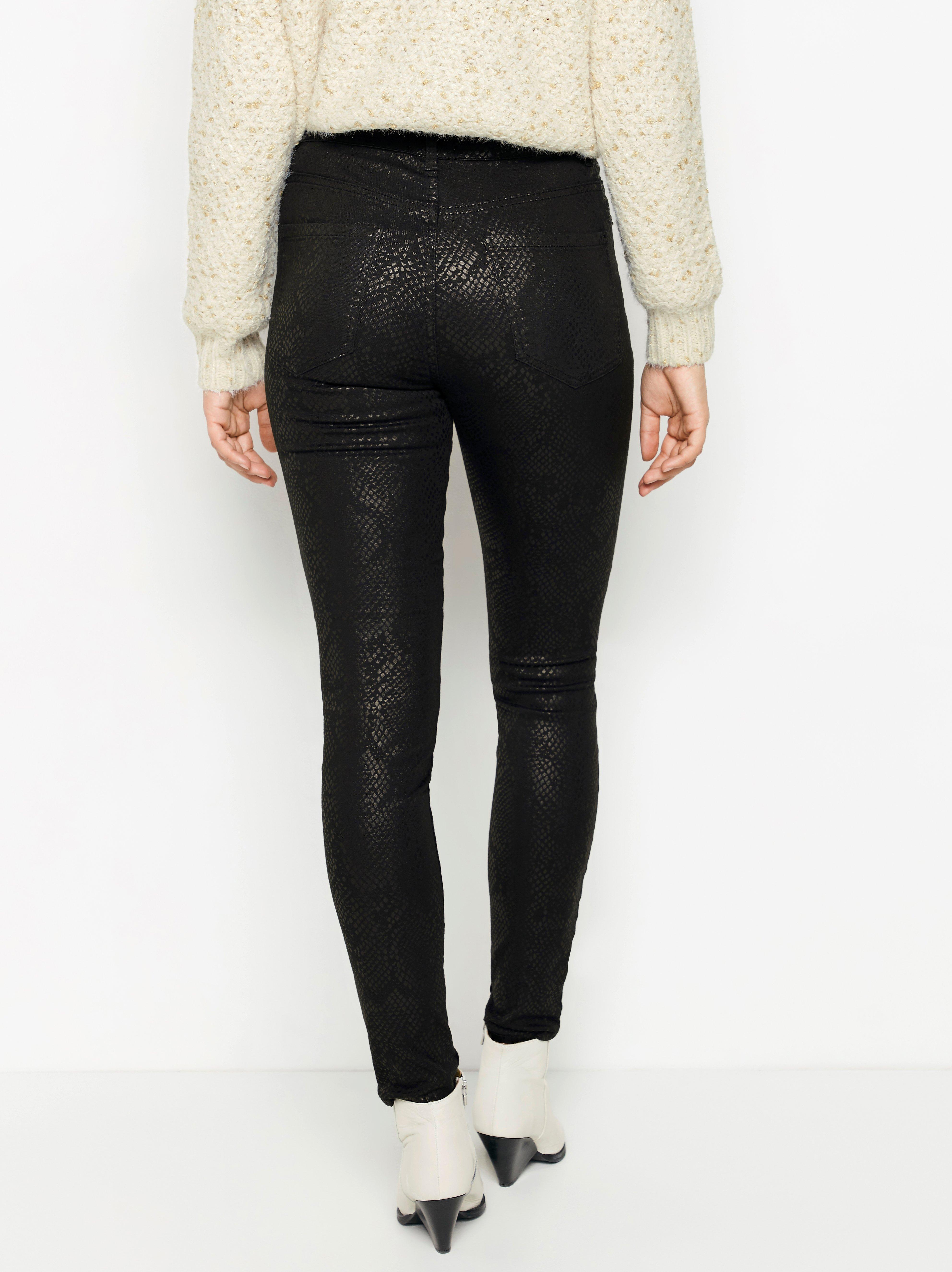 snakeskin denim