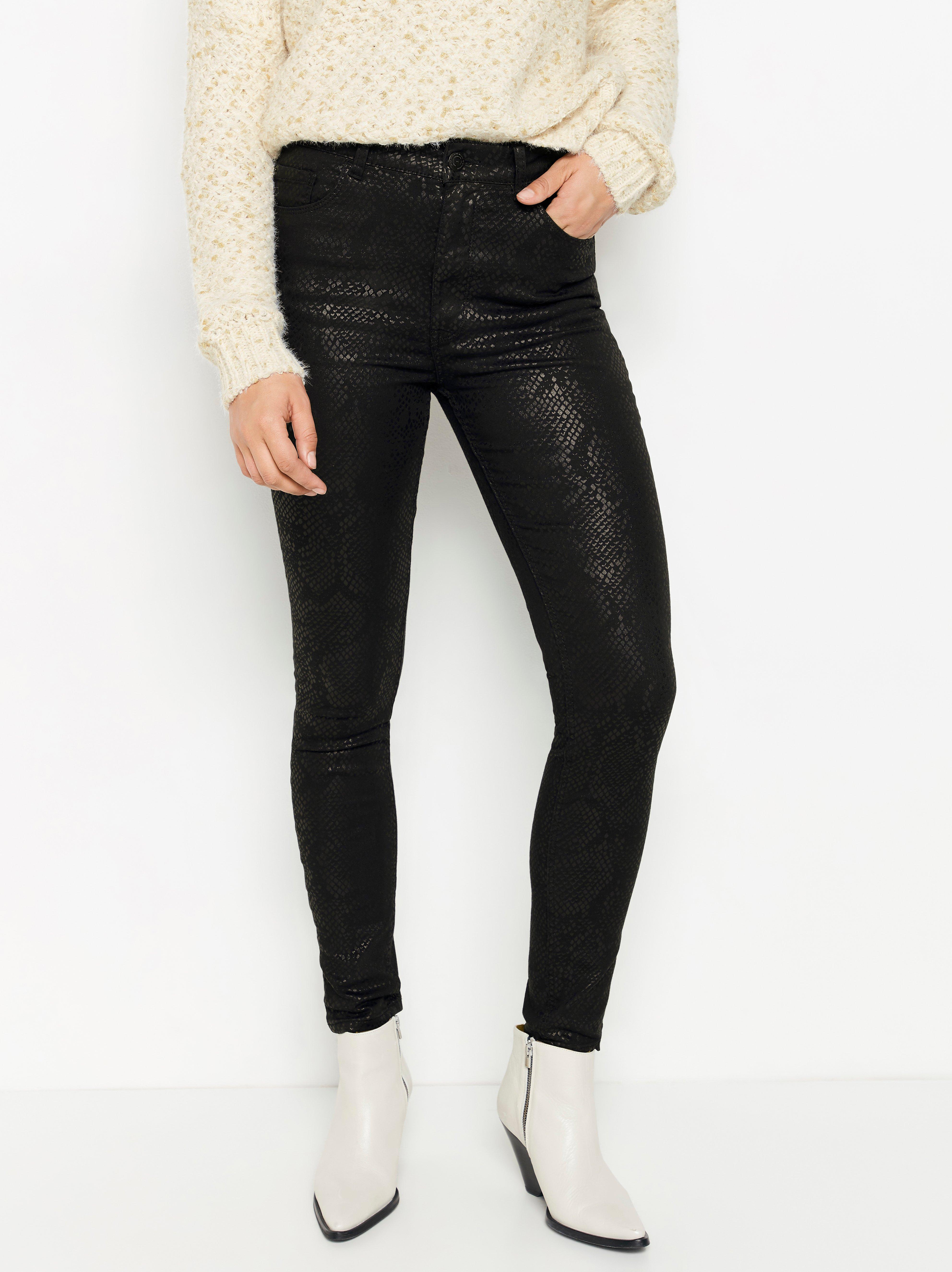 patterned skinny jeans