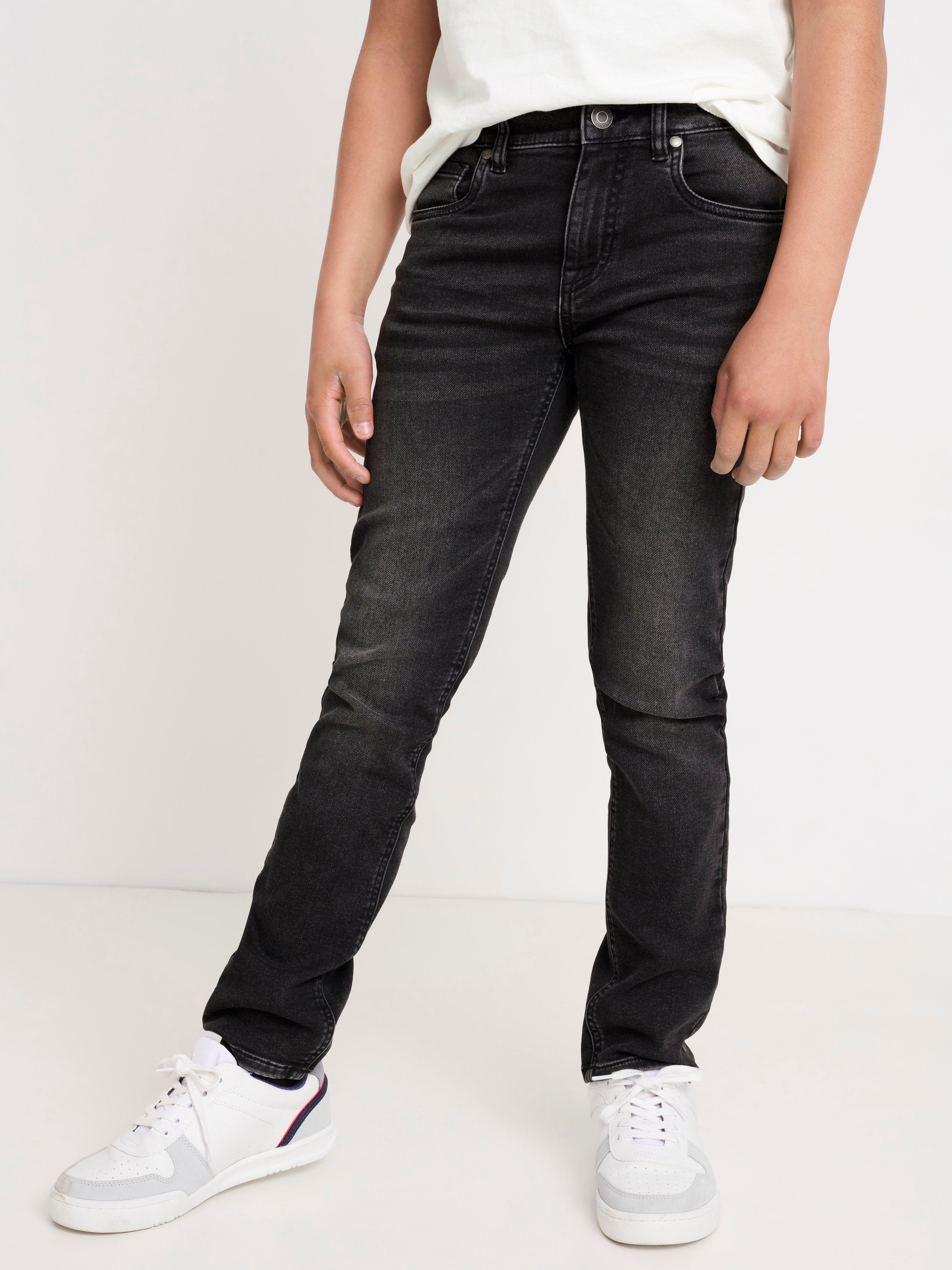 Narrow fit svarta jeans i denimjersey