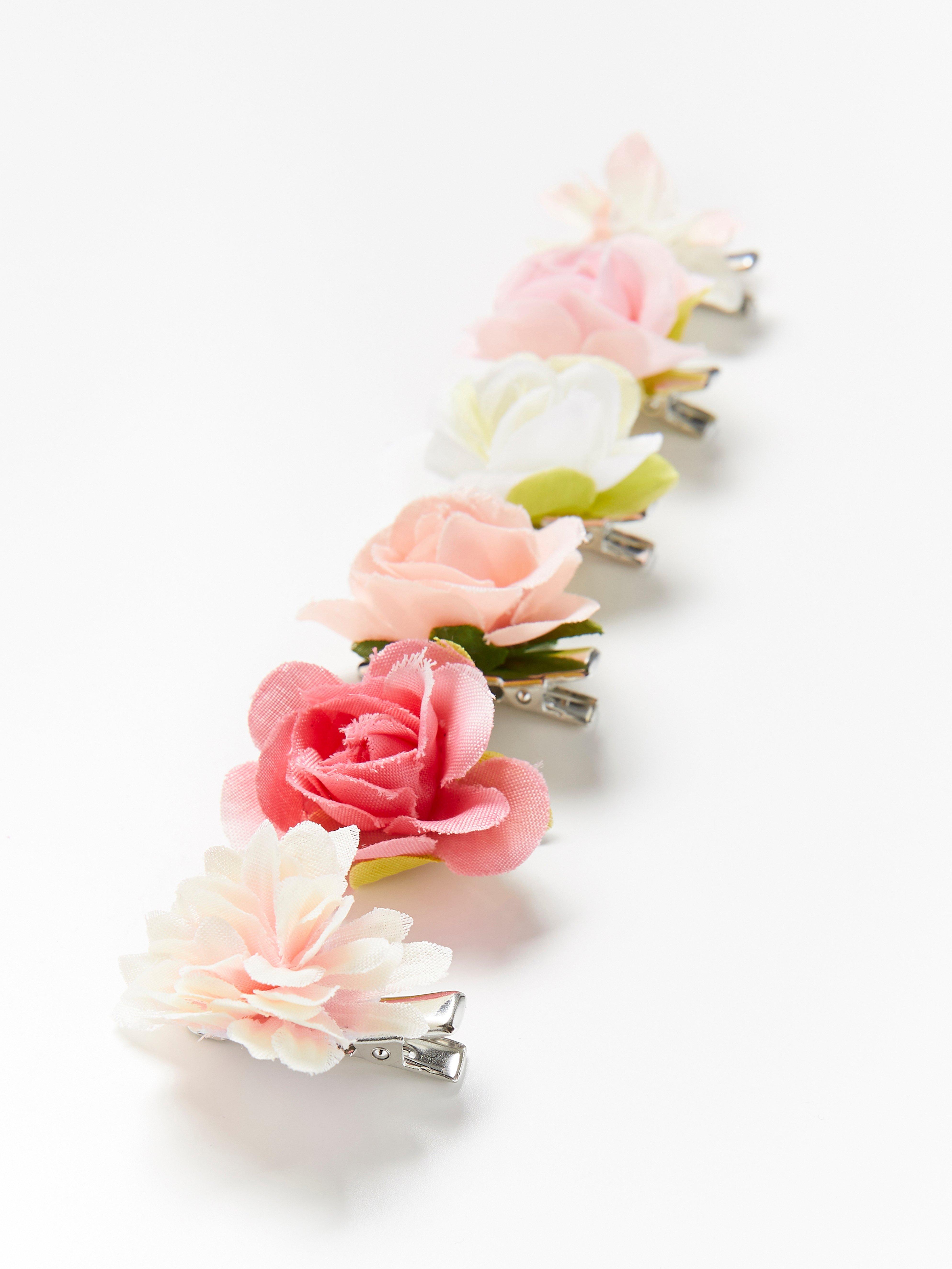 real looking flower hair clips