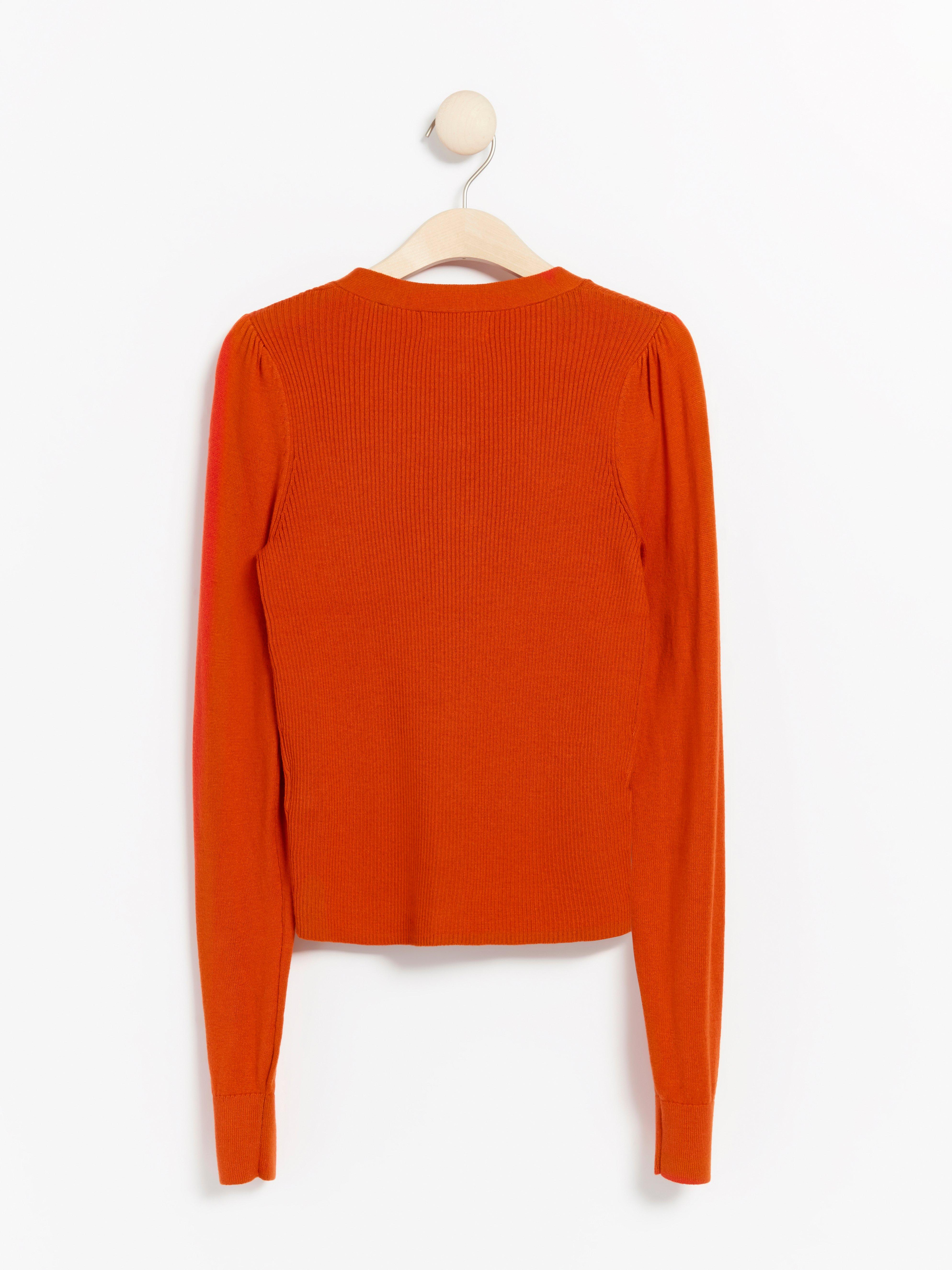Cardigan - Dame - Oransje