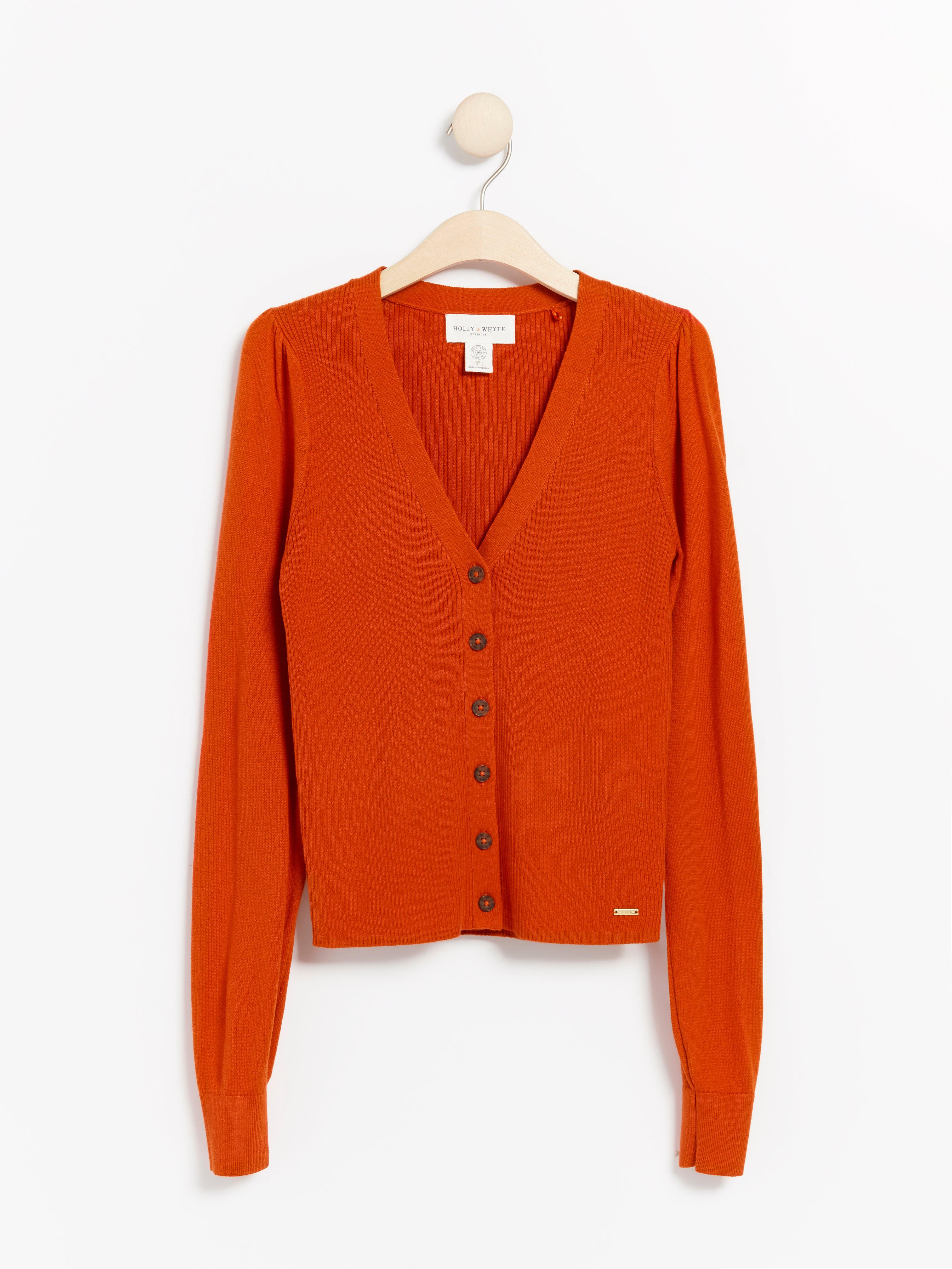 Cardigan - Dame - Oransje