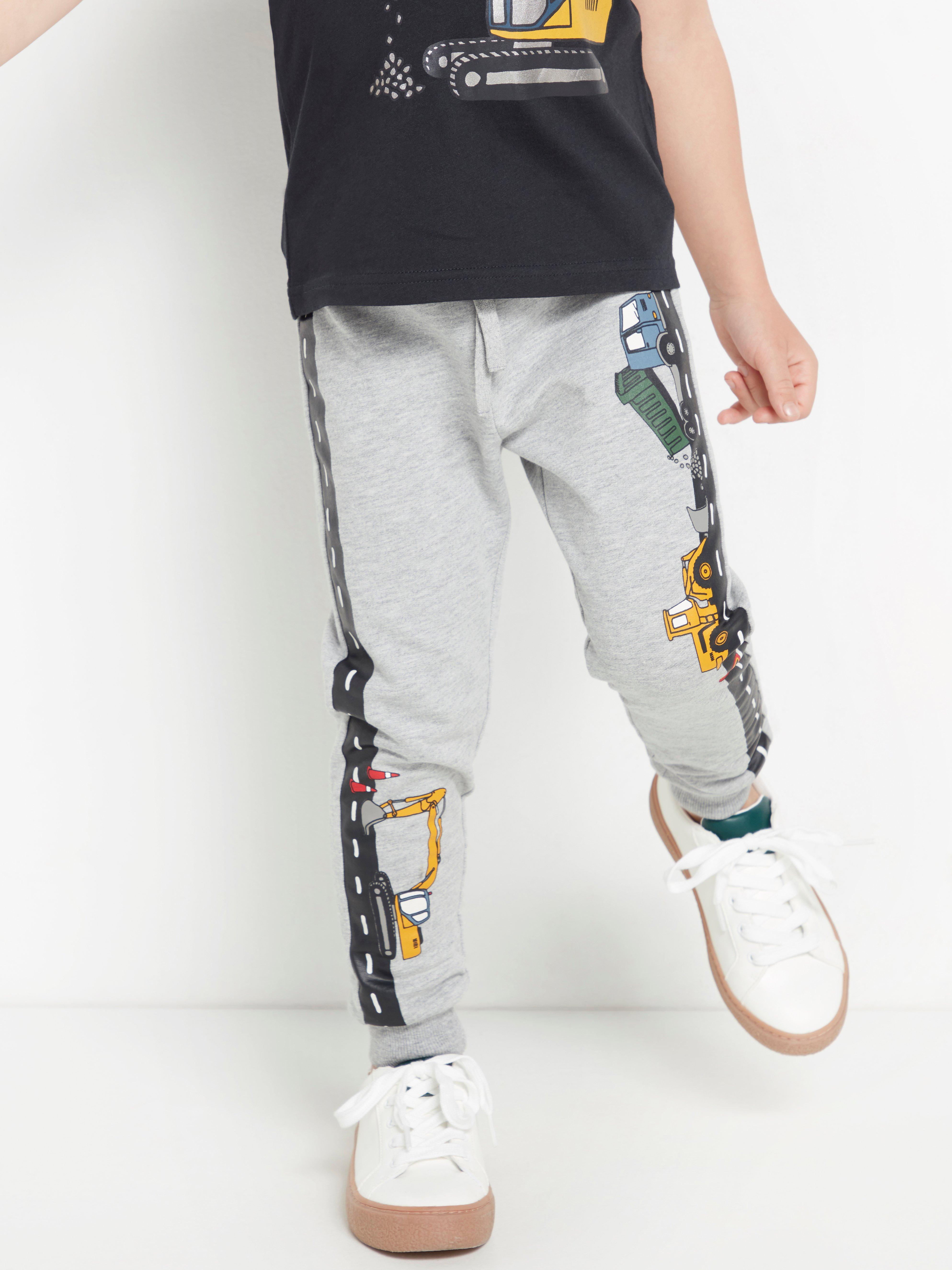 print in grey sweatpants