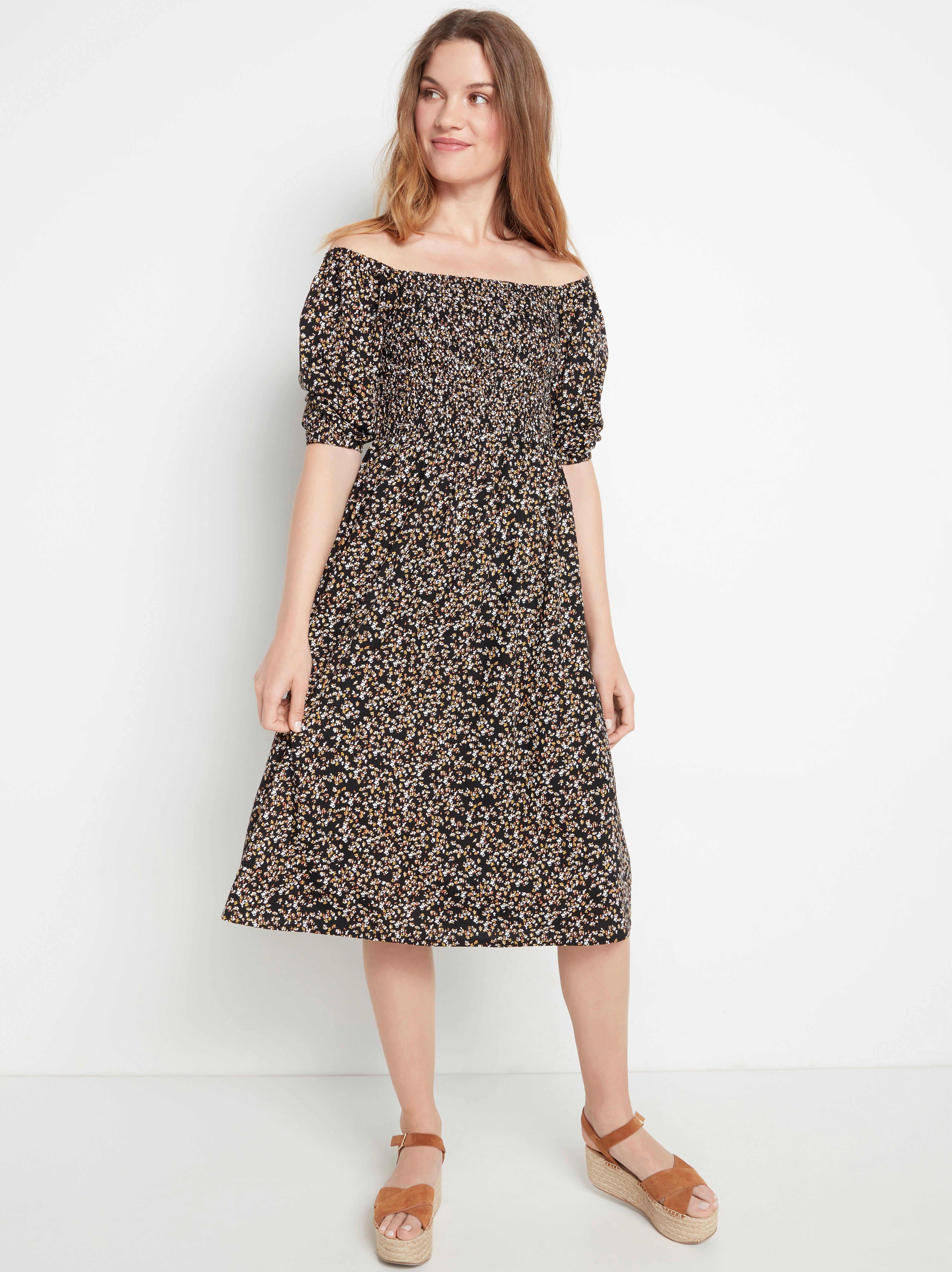 patterned smock dress