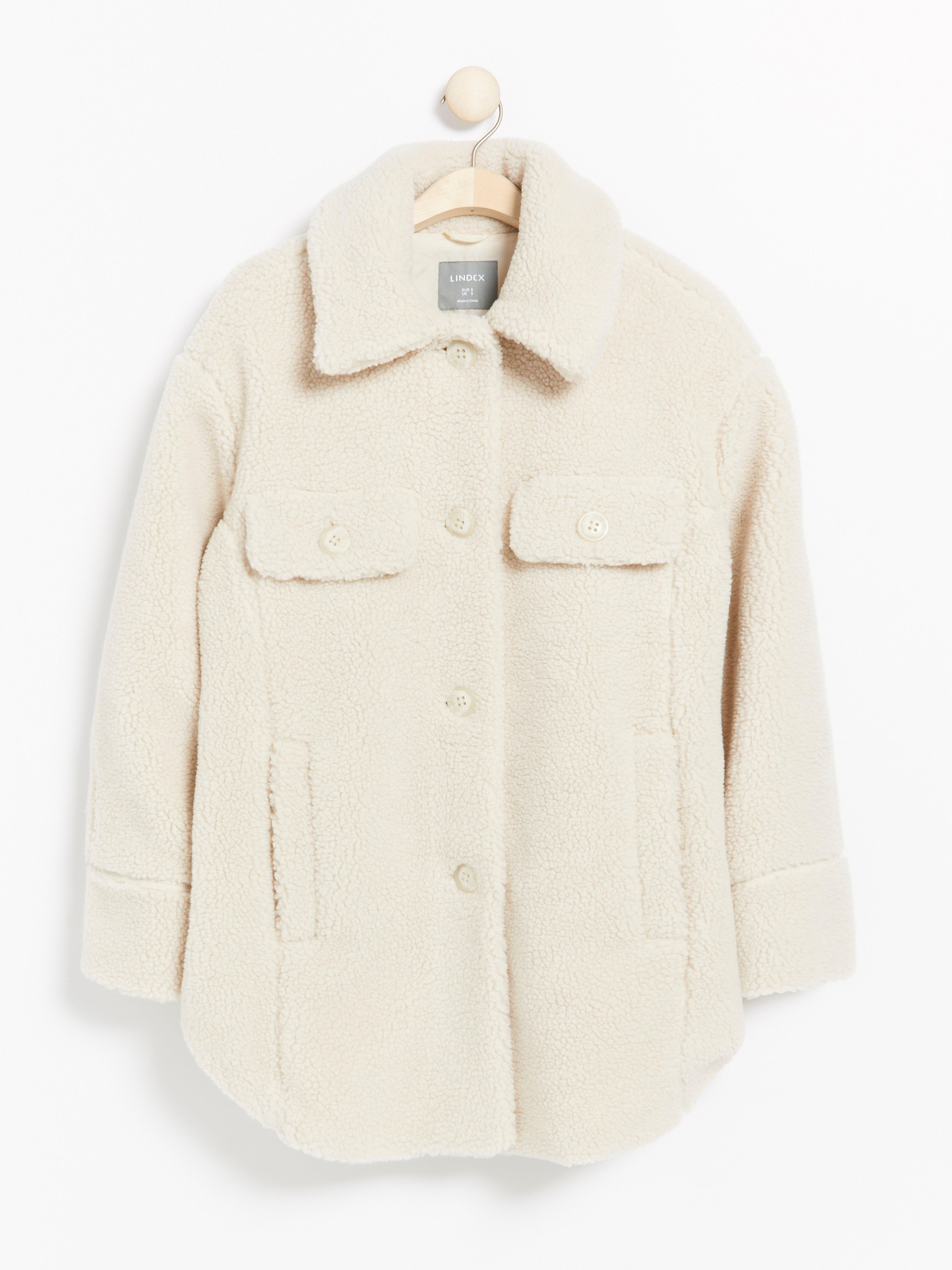 White Teddy Jacket Lindex Europe
