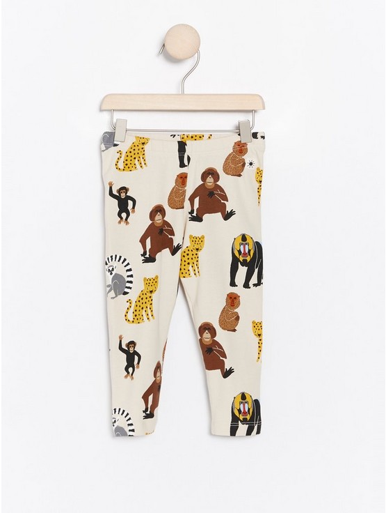 Leggings with monkeys and leopards