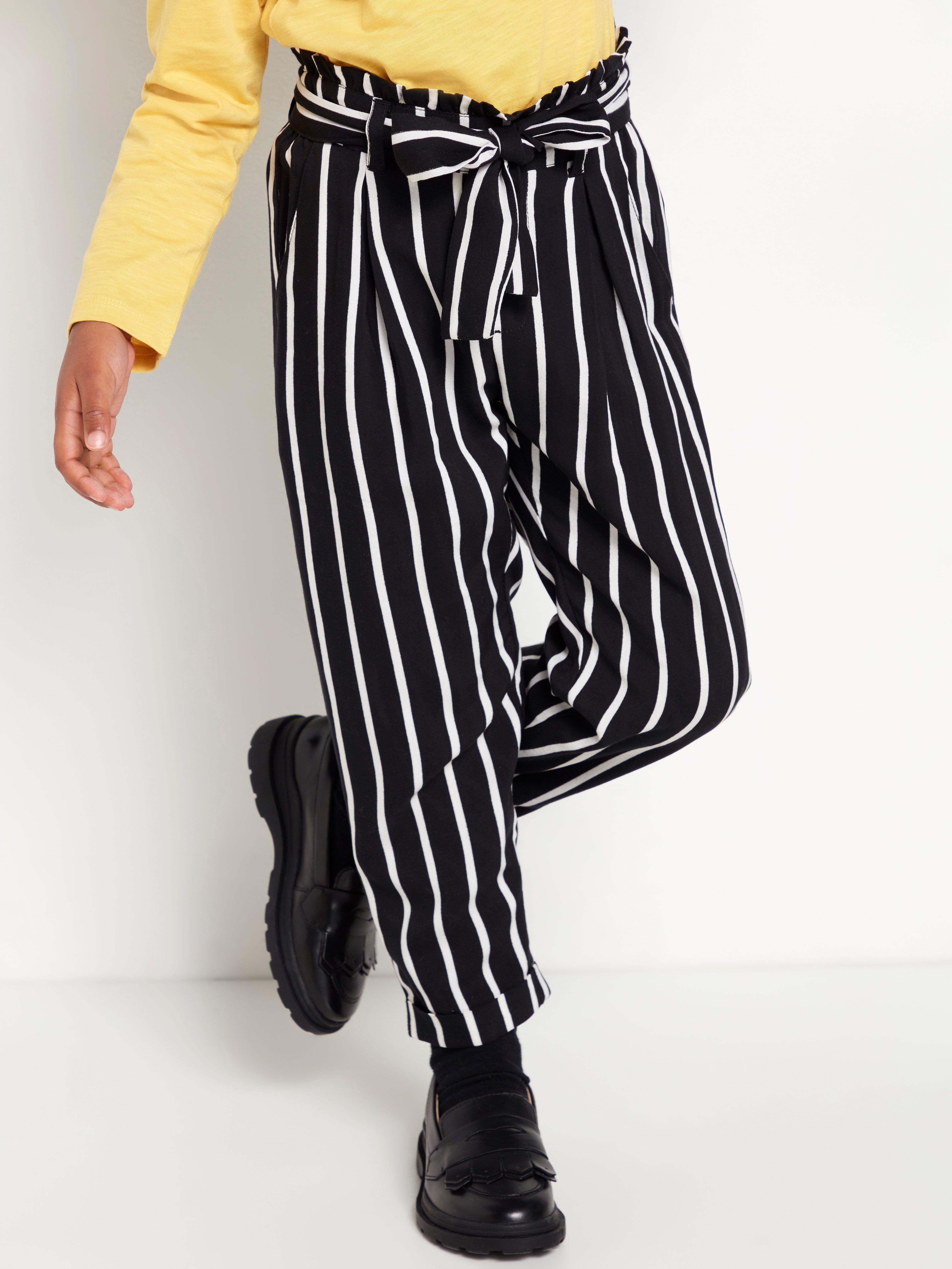 striped paperbag trousers