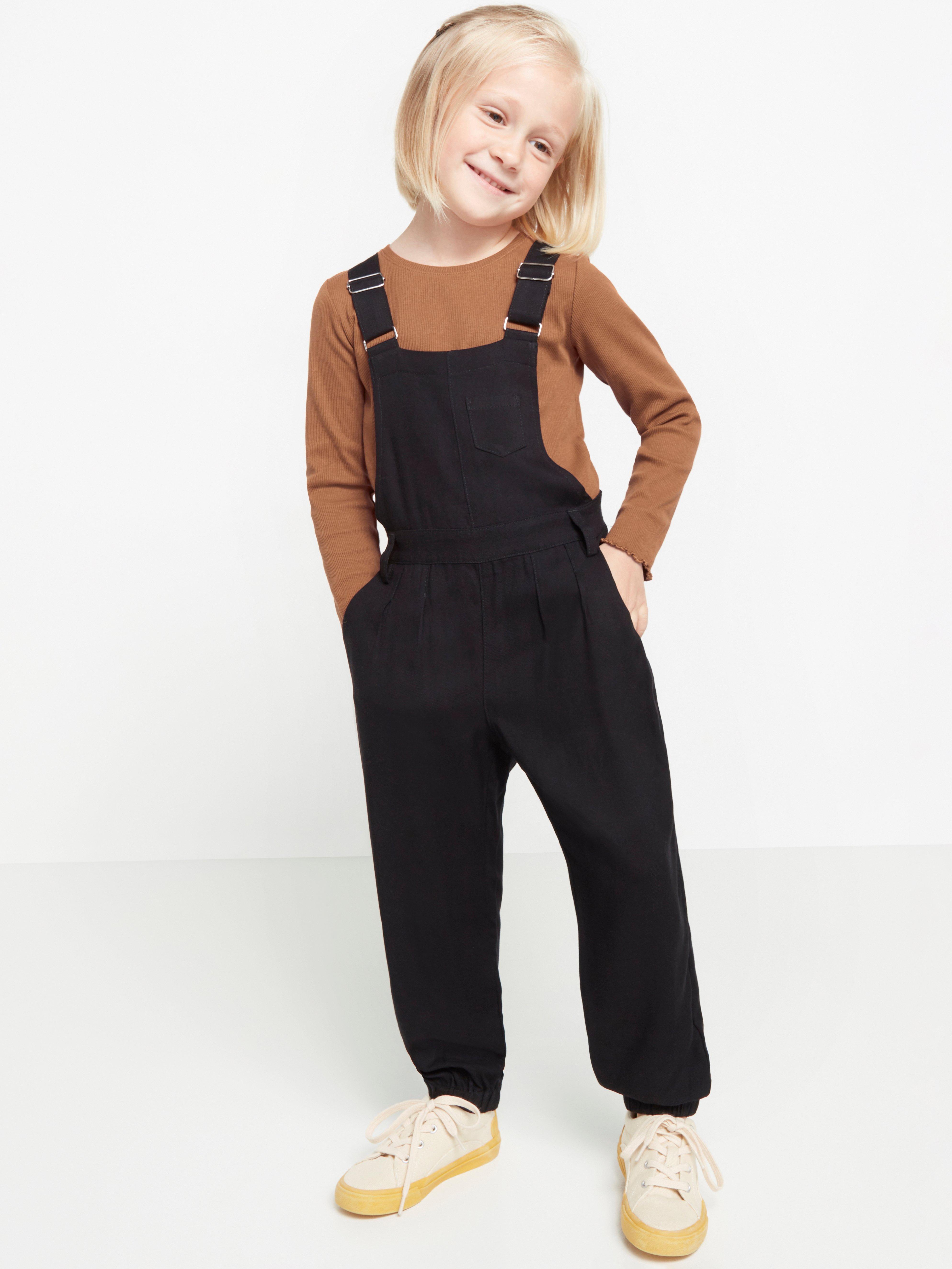 soft black dungarees