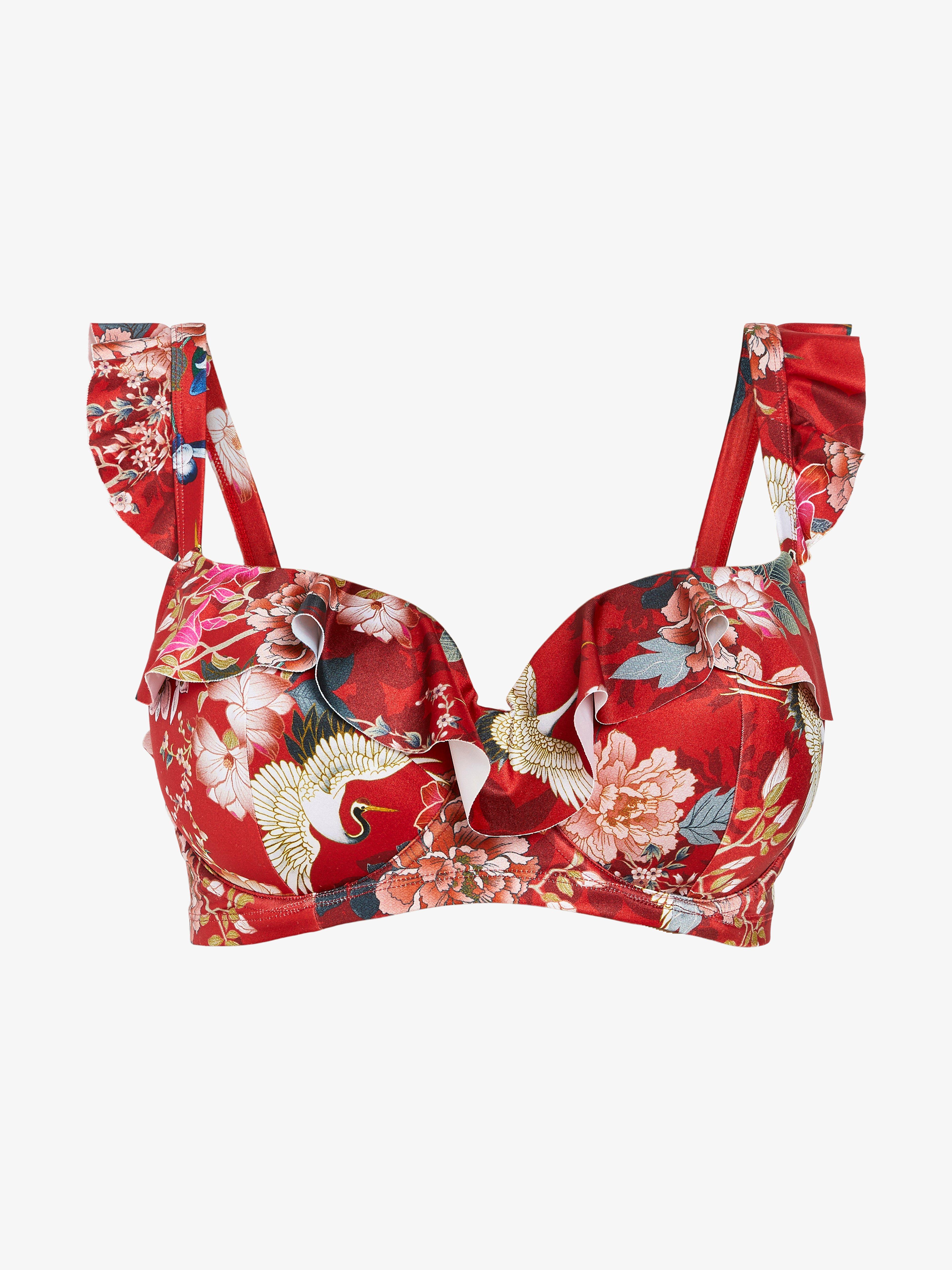 Balconette Bra - Lingerie - Red