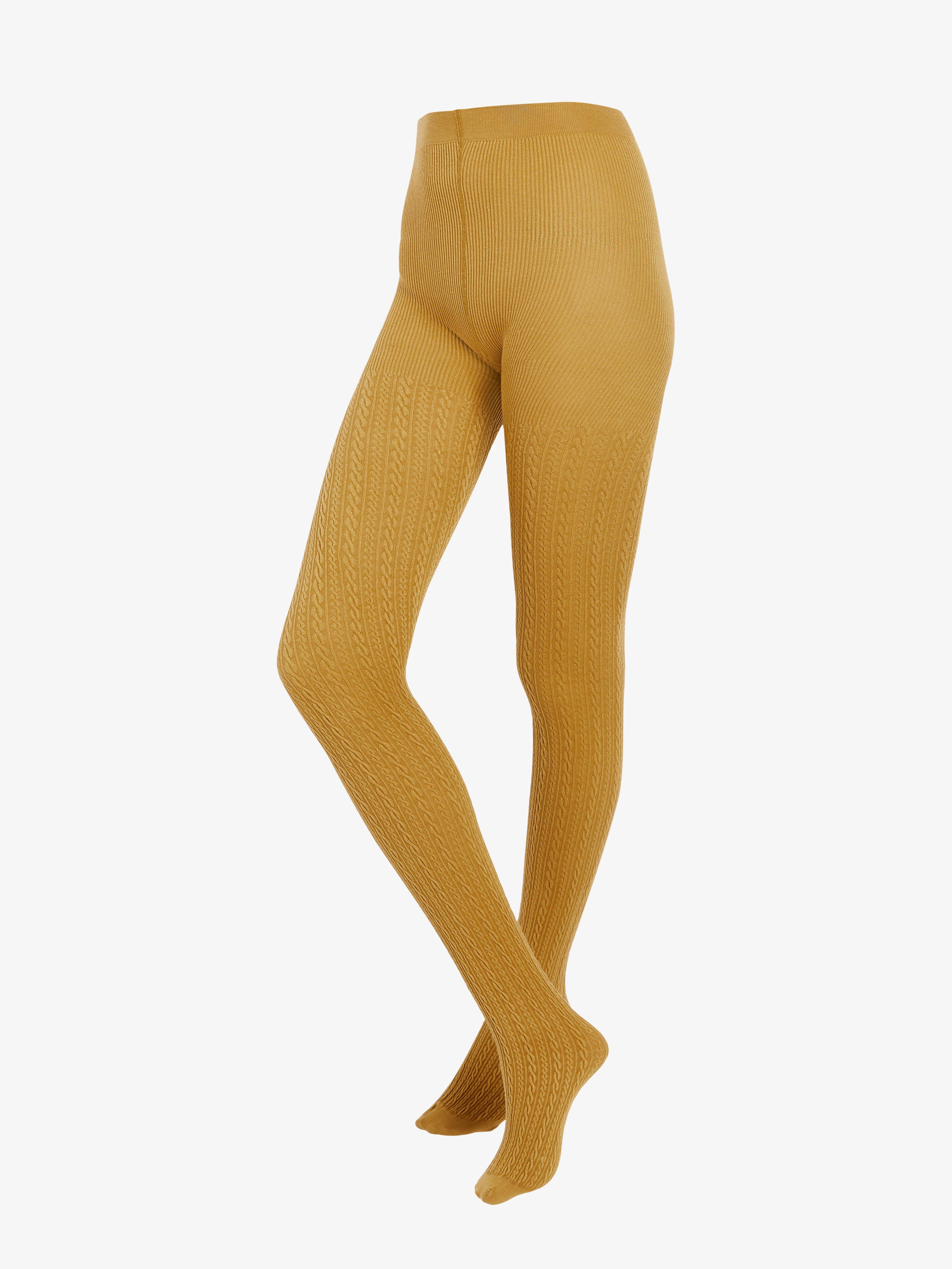 Lindex Small Cable Knit Tights in Natural