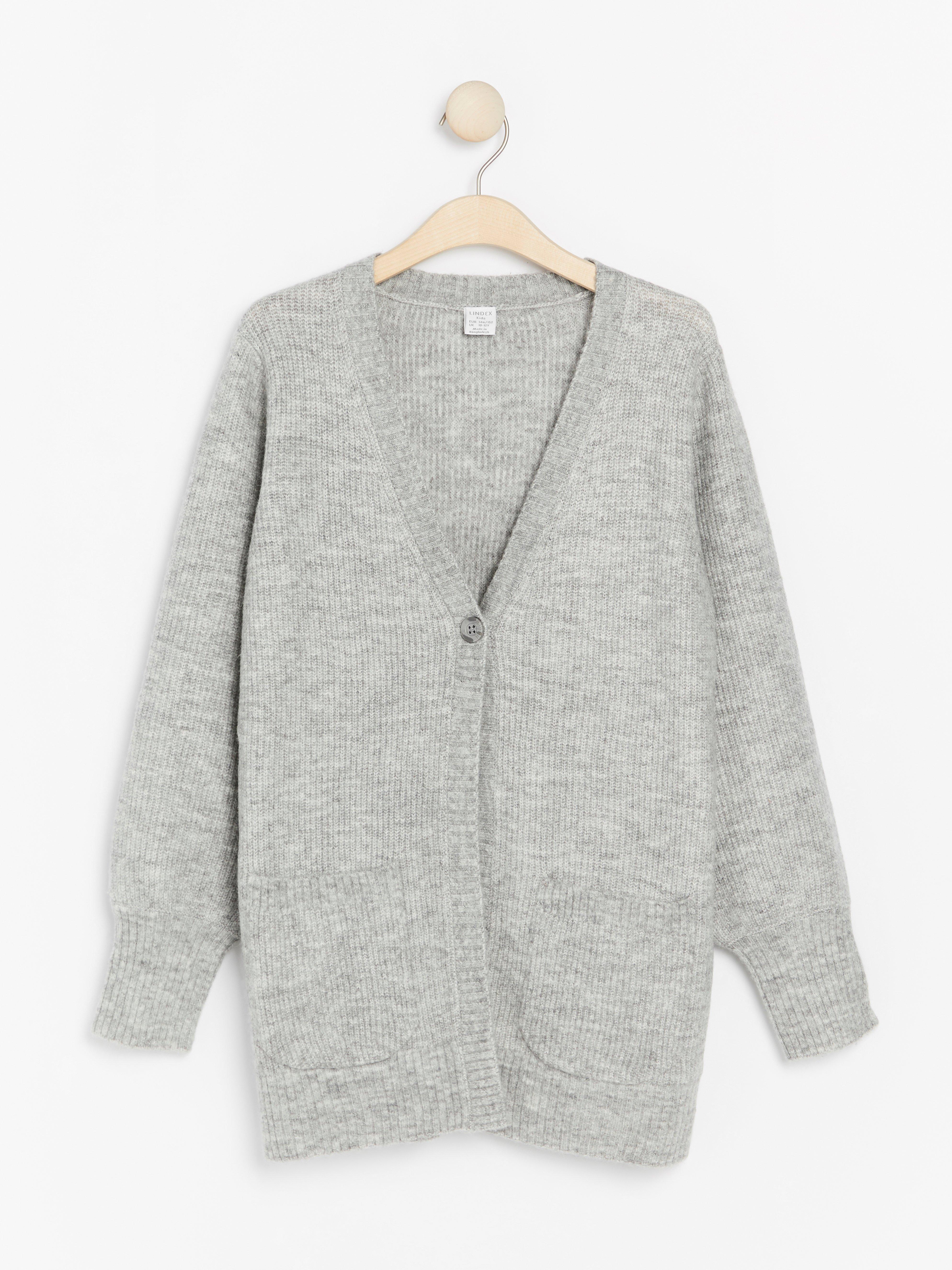 Cardigan - Barn - Grå