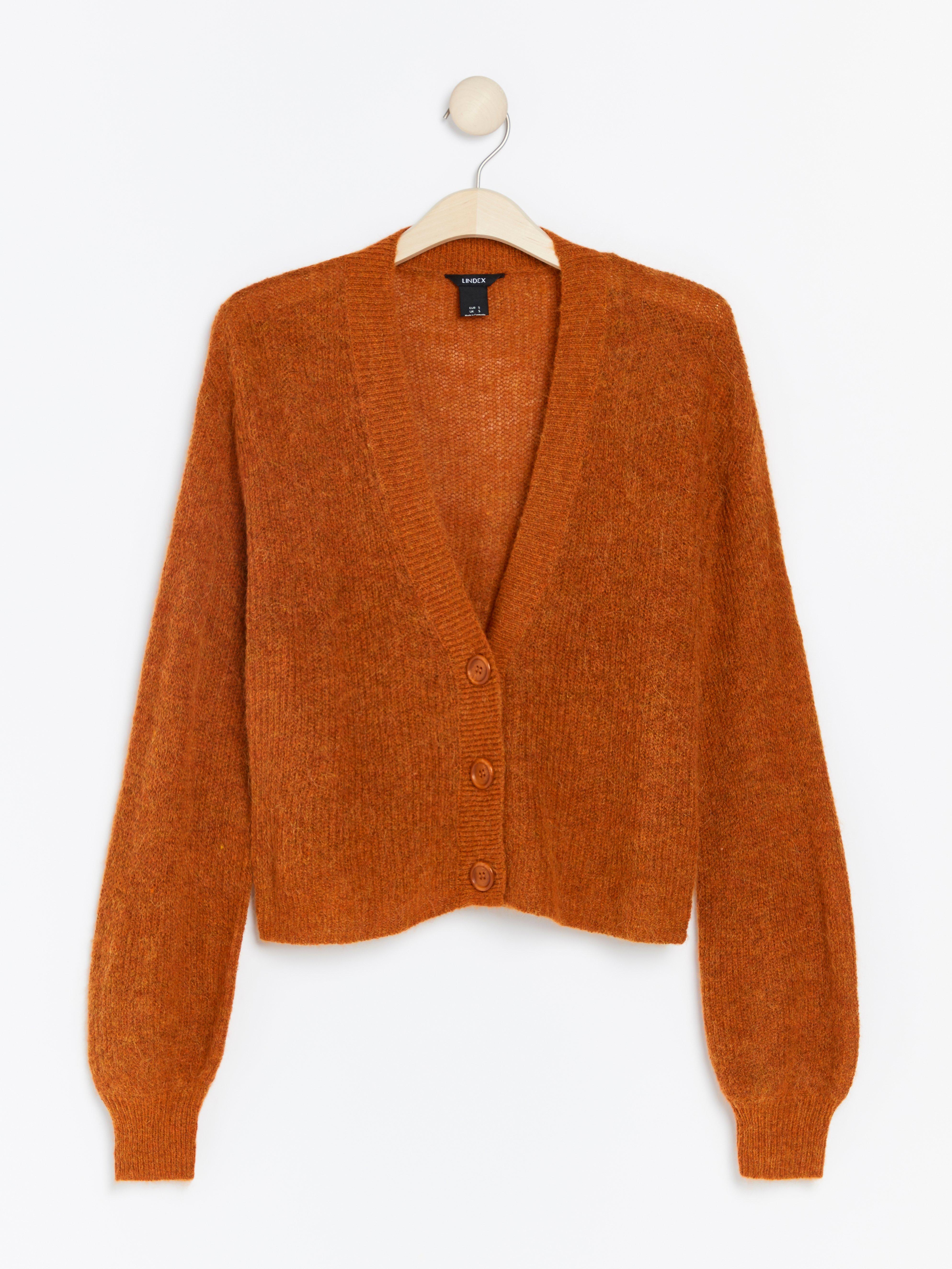 Cardigan - Dame - Oransje