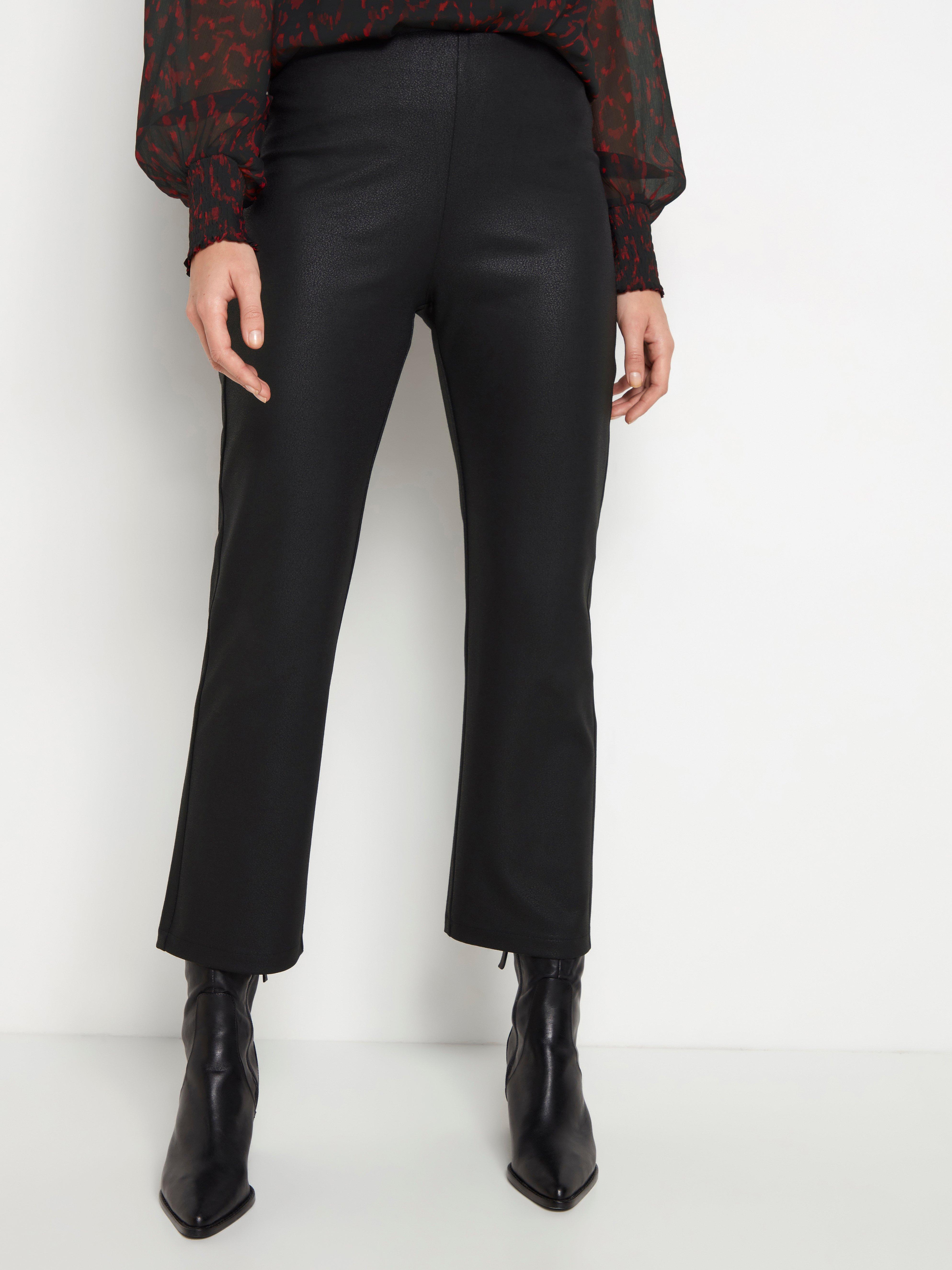 coated black trousers