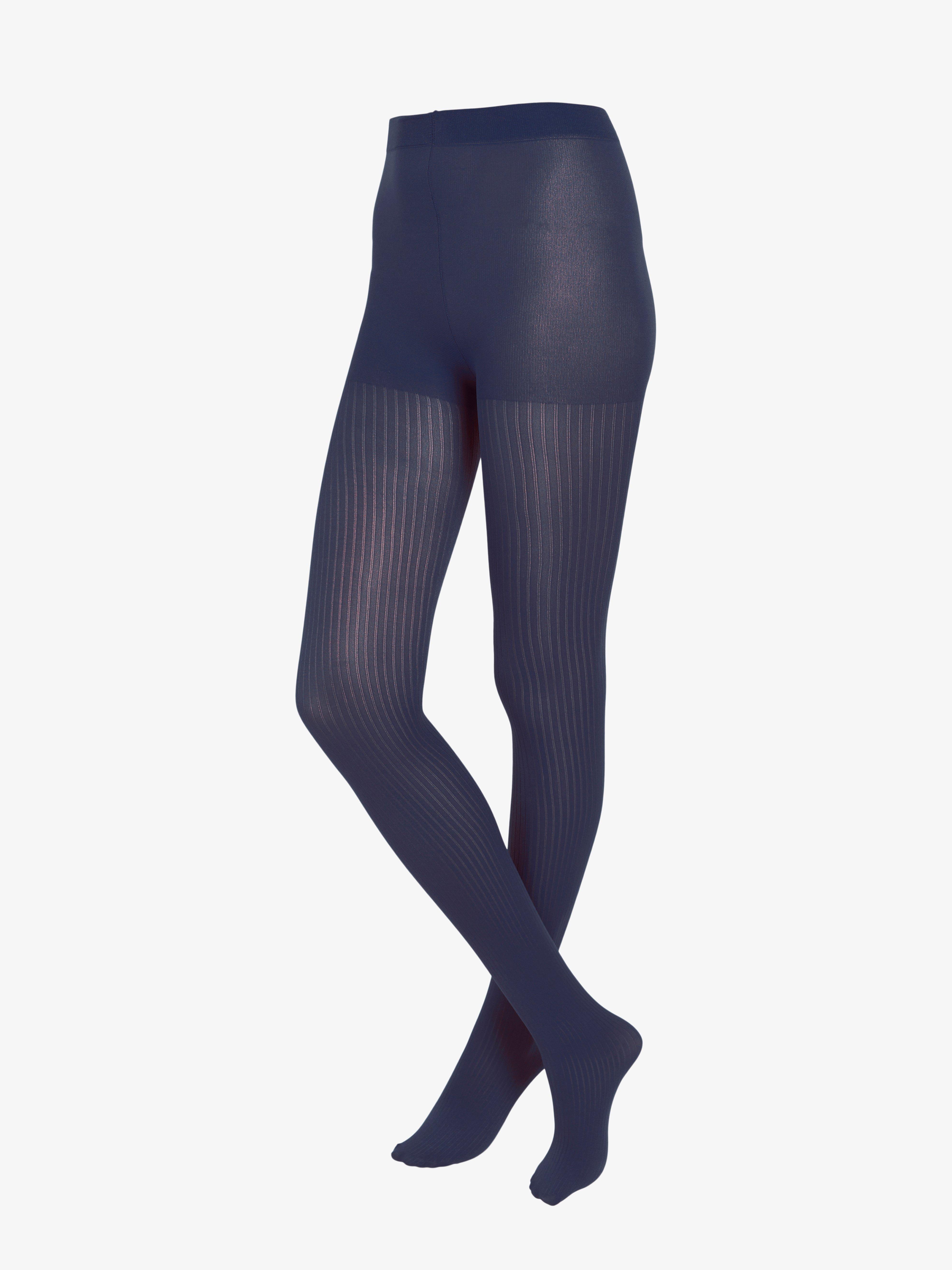 Shiny rib-knit tights, 60 denier
