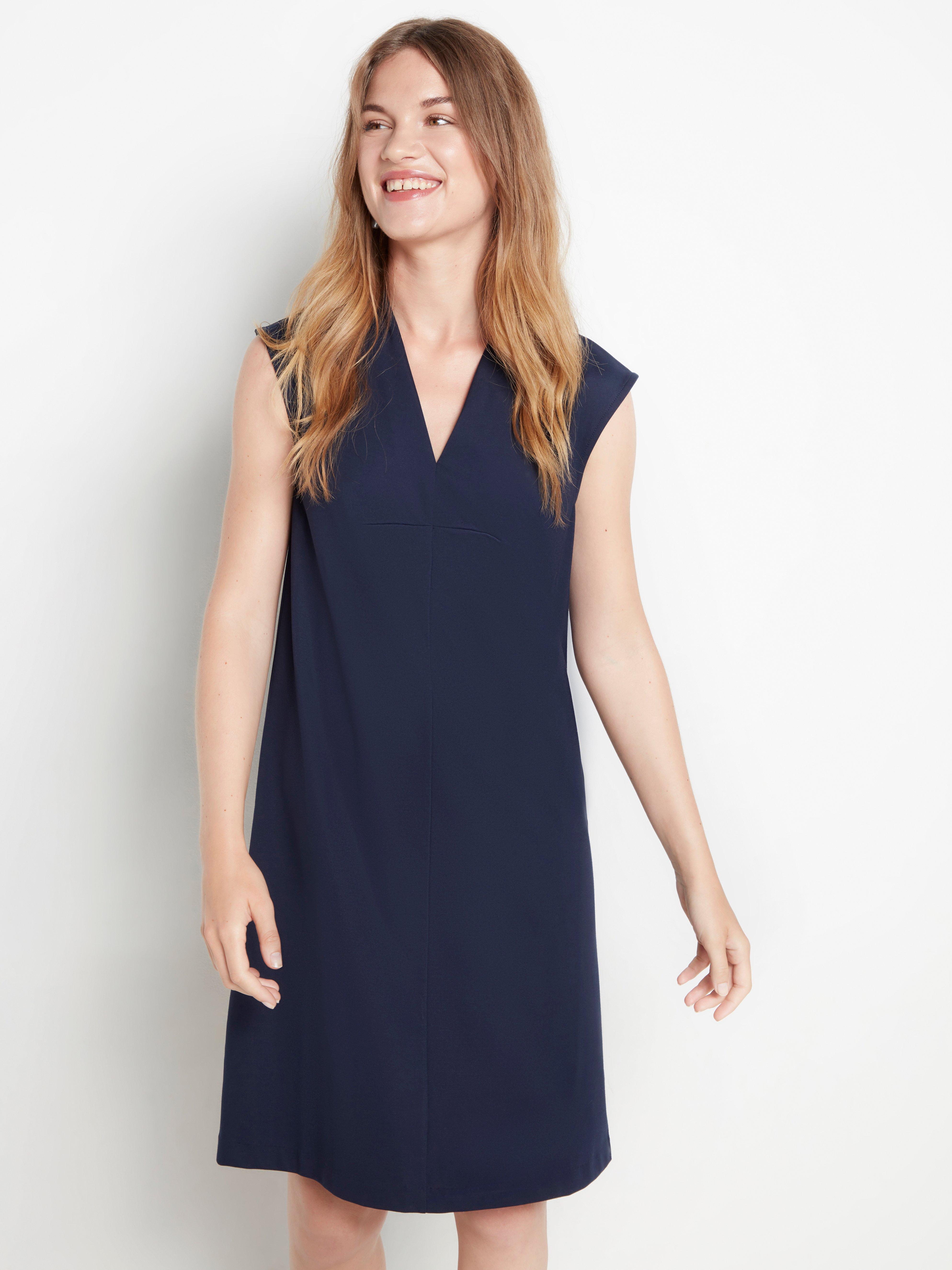 navy blue vneck dress