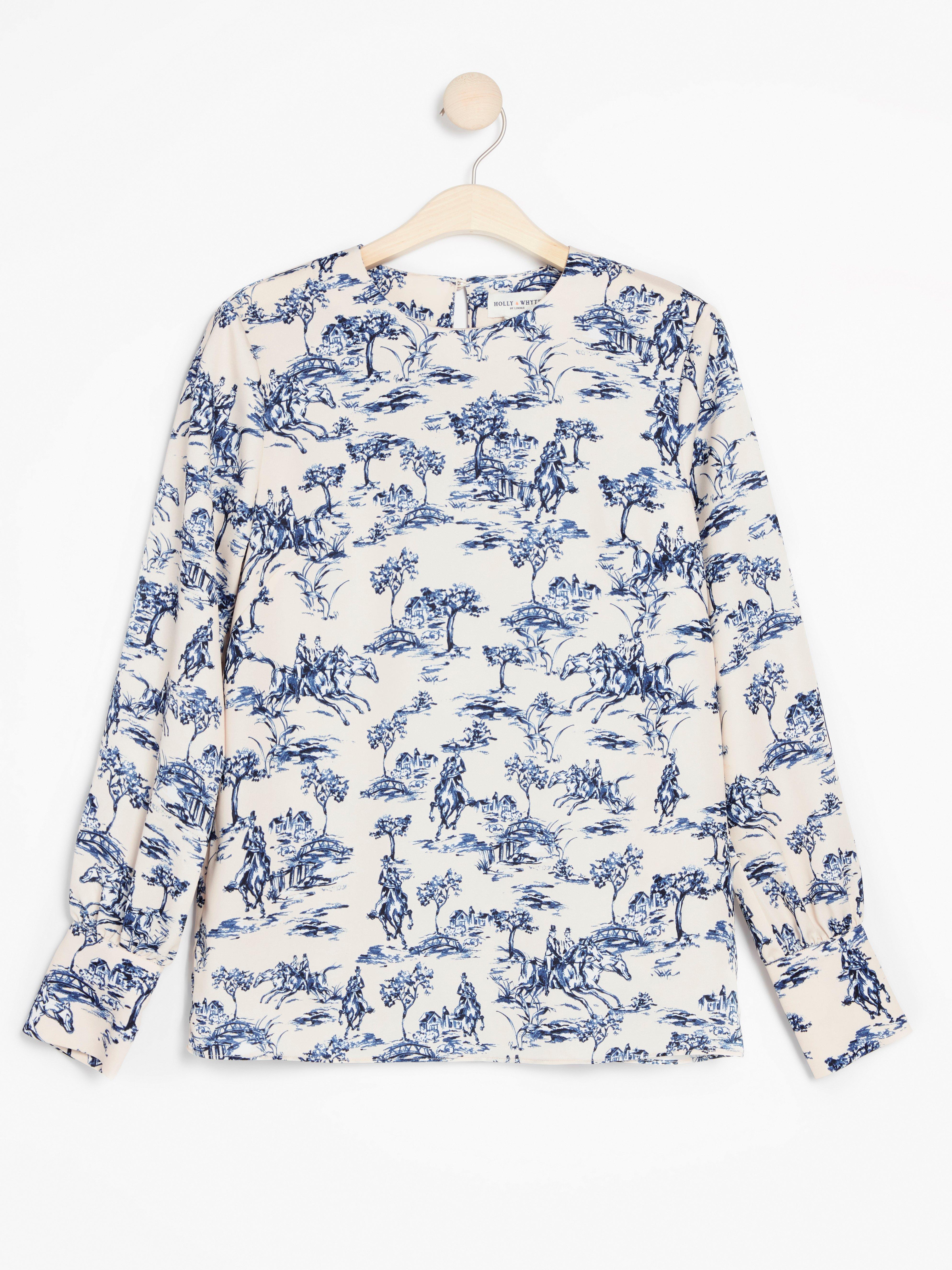 patterned satin blouse