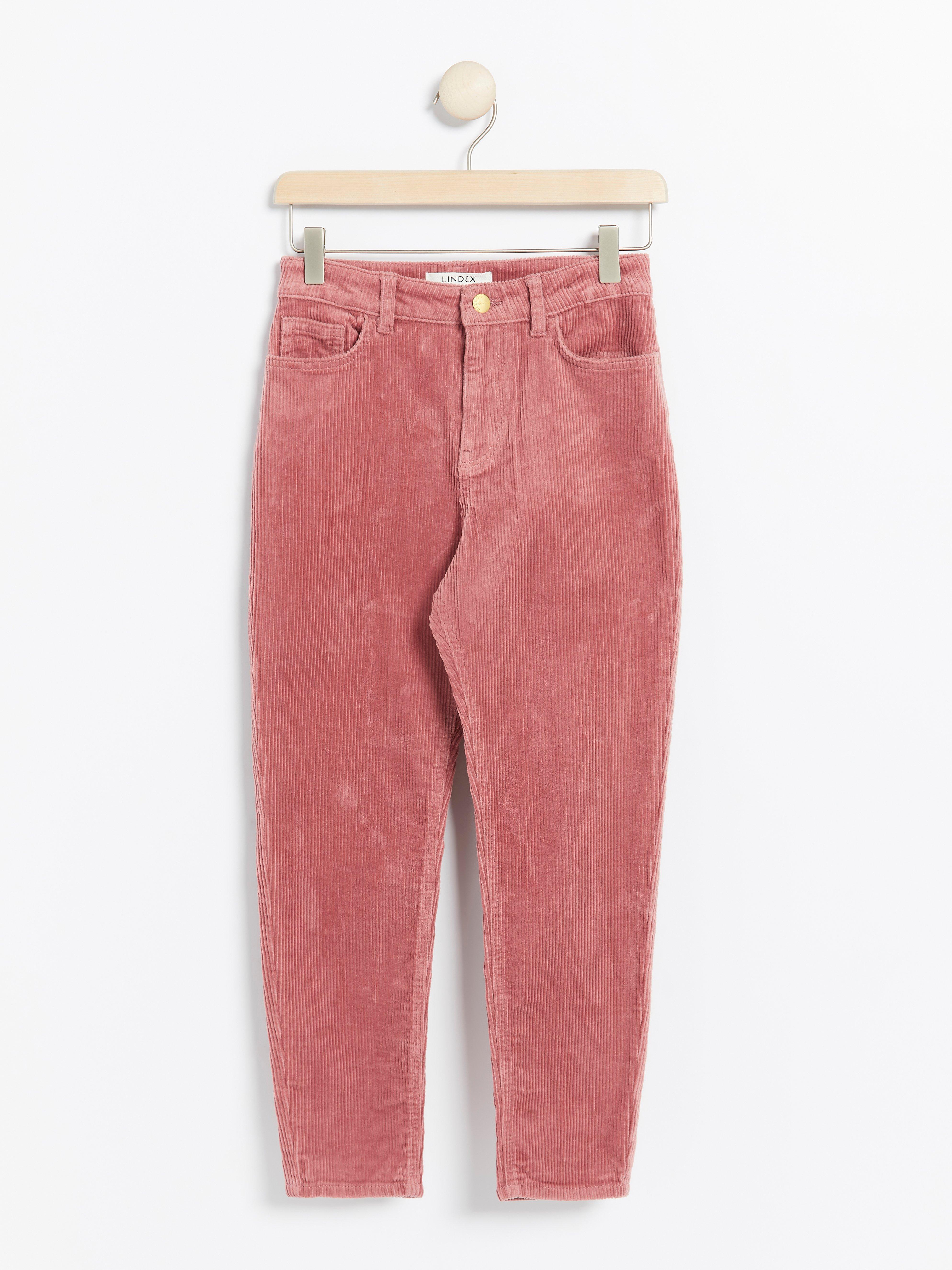 corduroy trousers pink