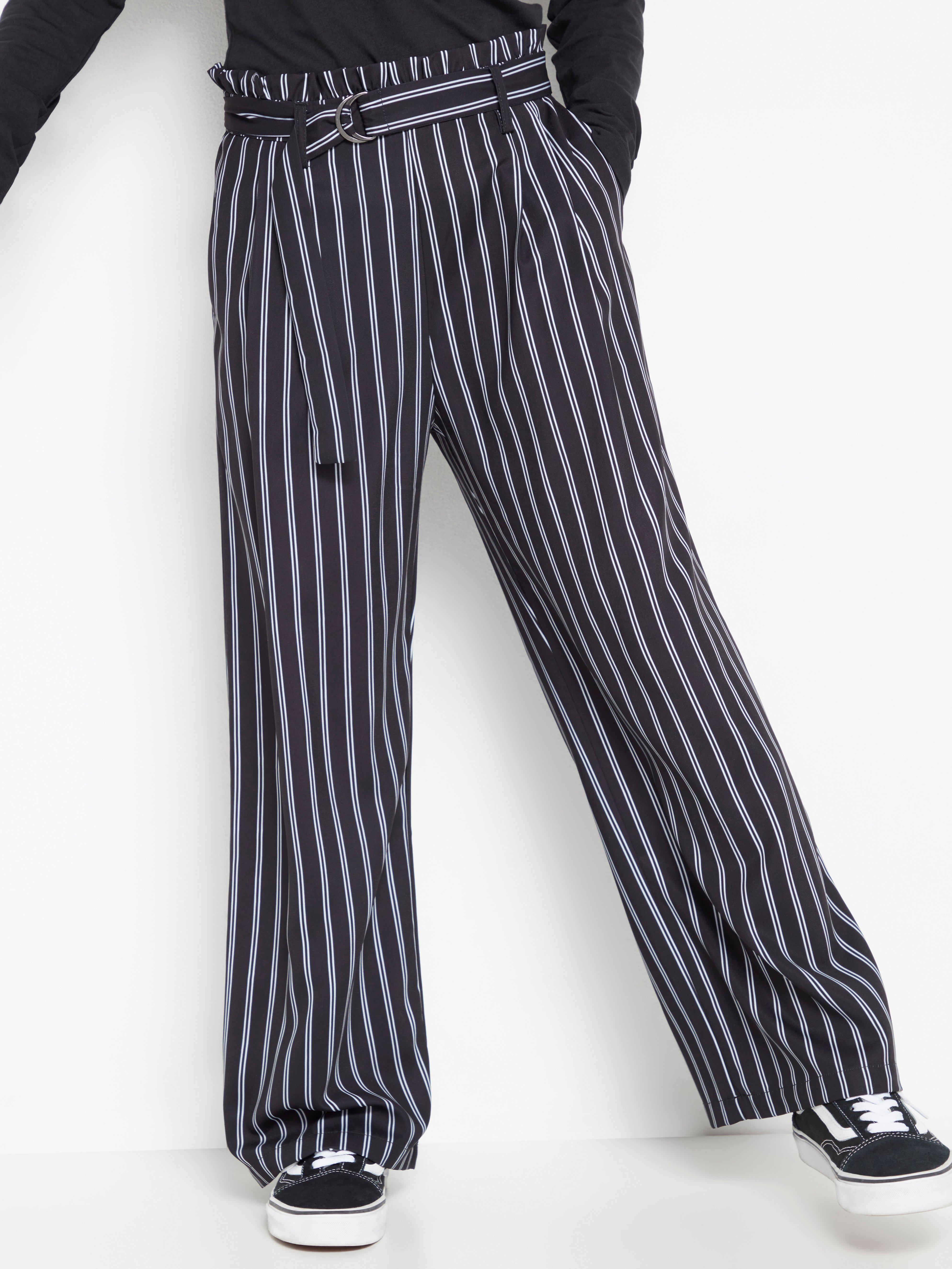 striped paperbag trousers