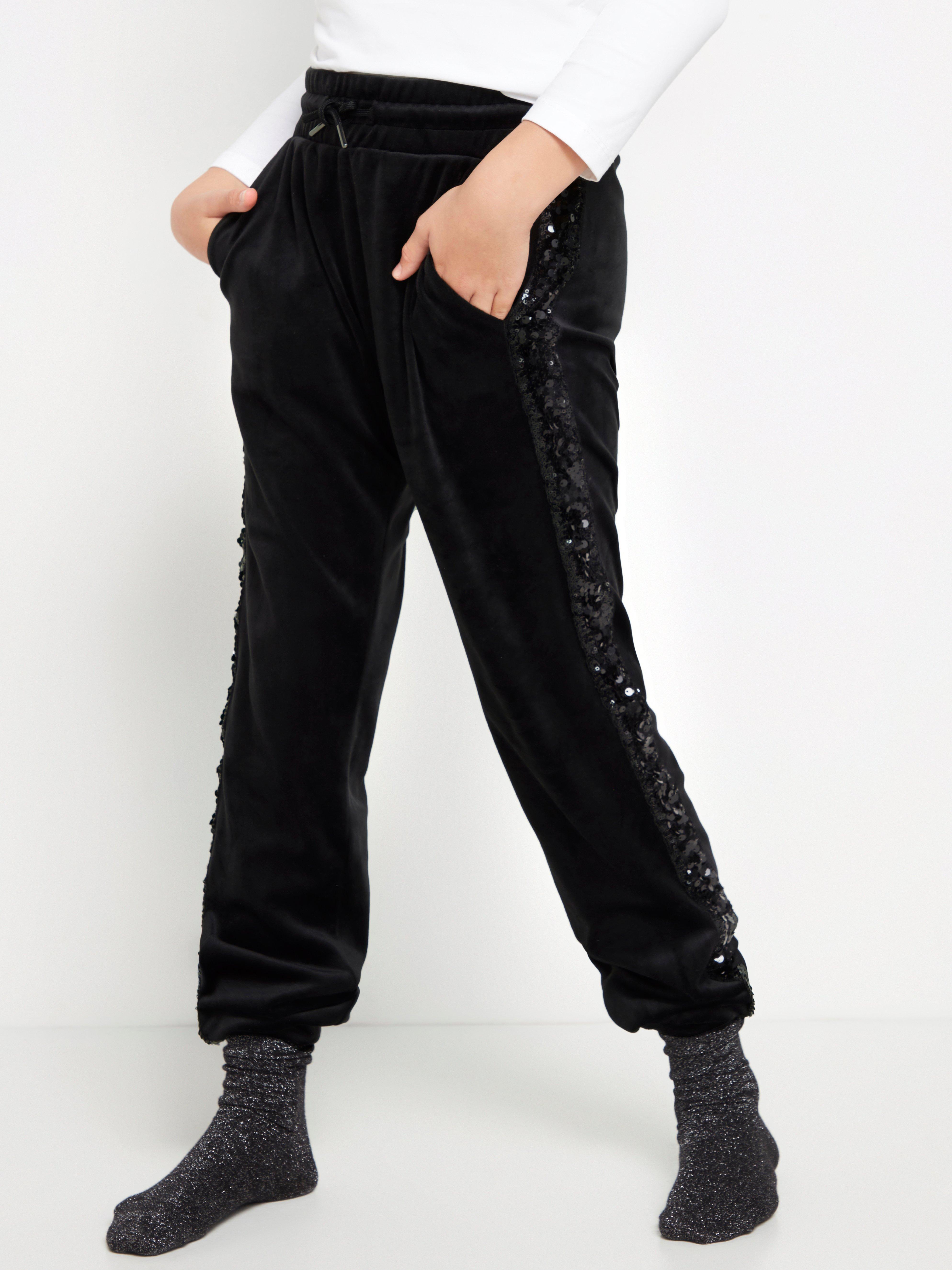 sequin side stripe trousers