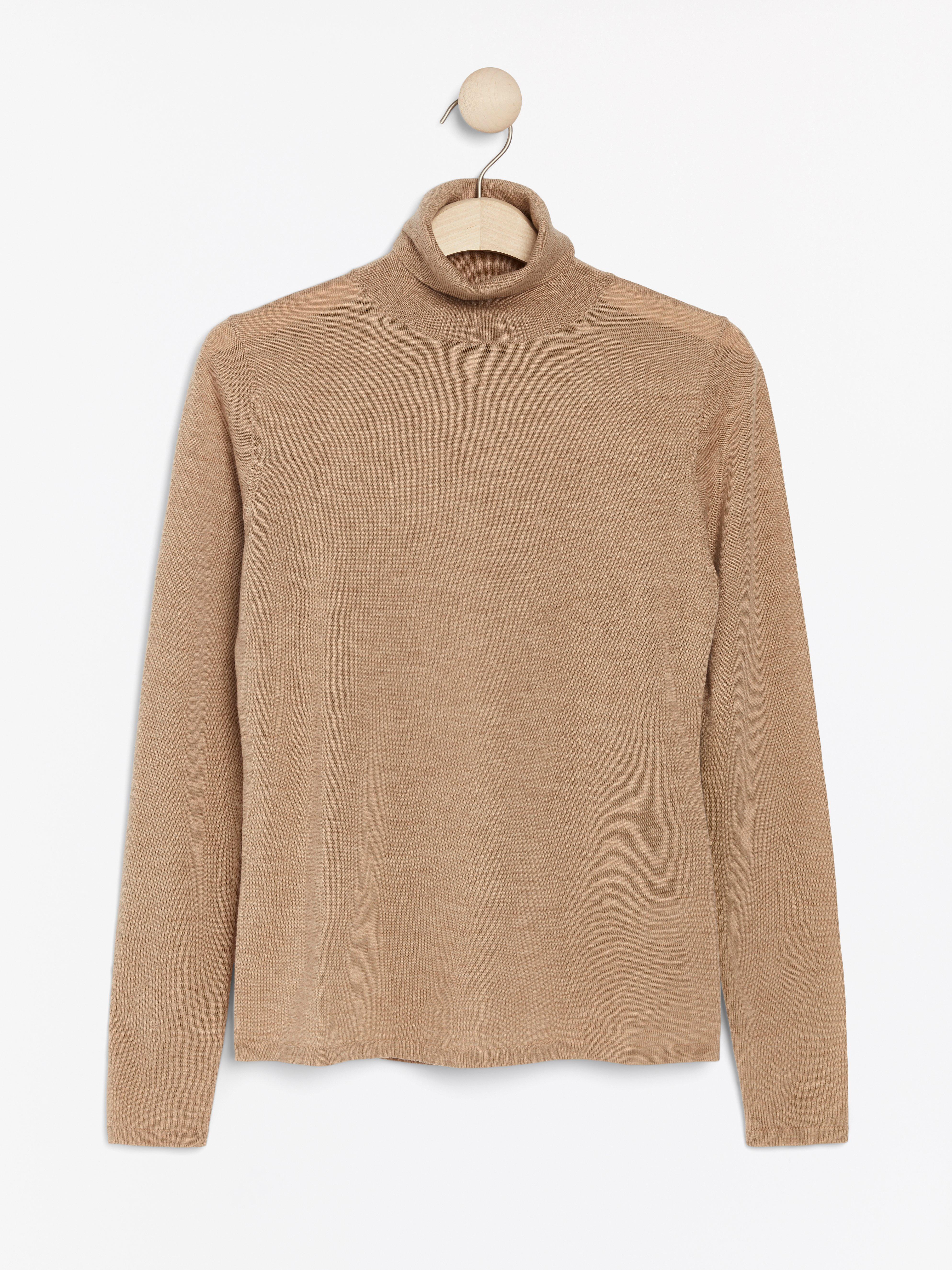 Roller Neck Top - Womens Wear - Beige