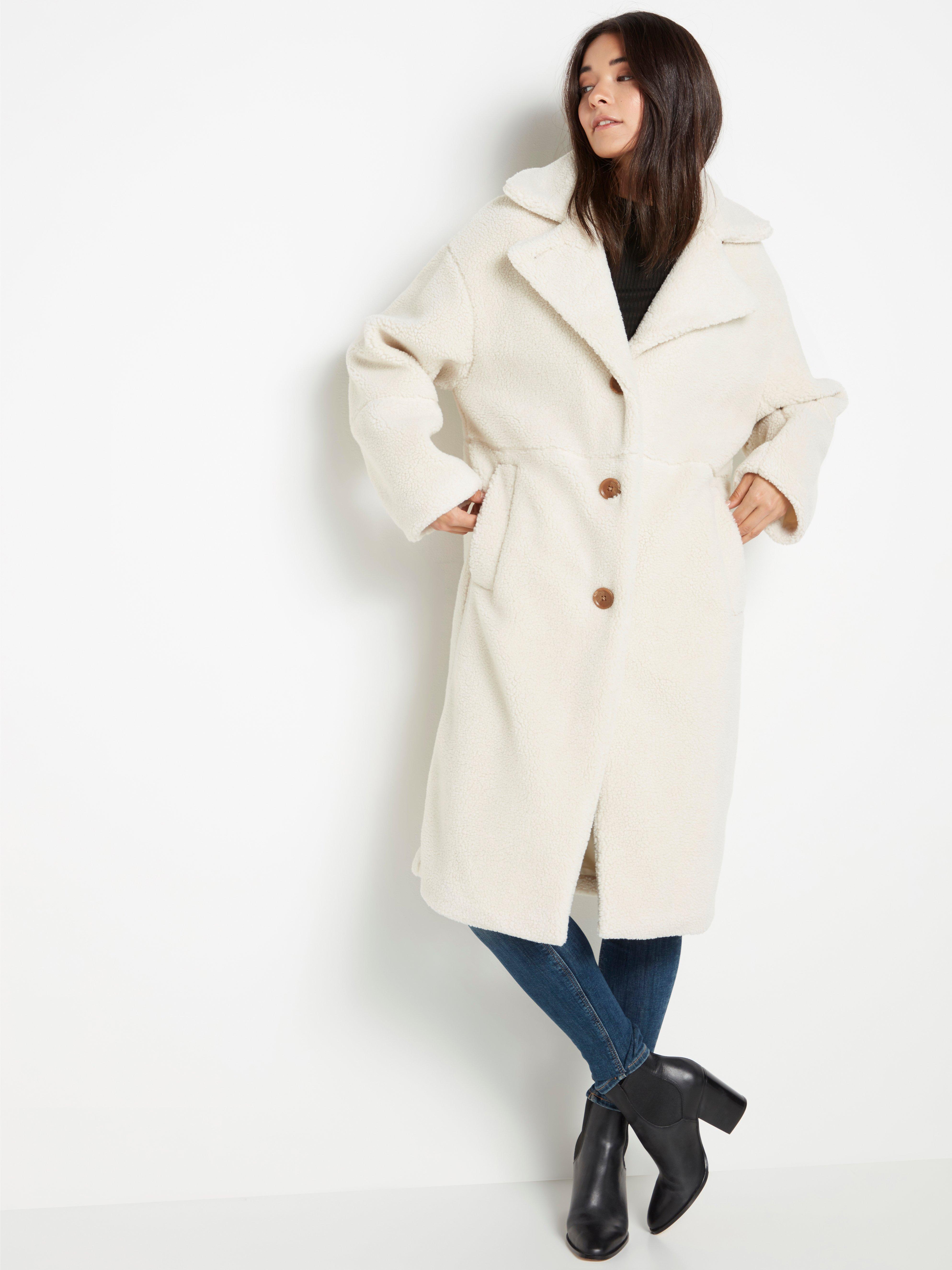 white teddy coat