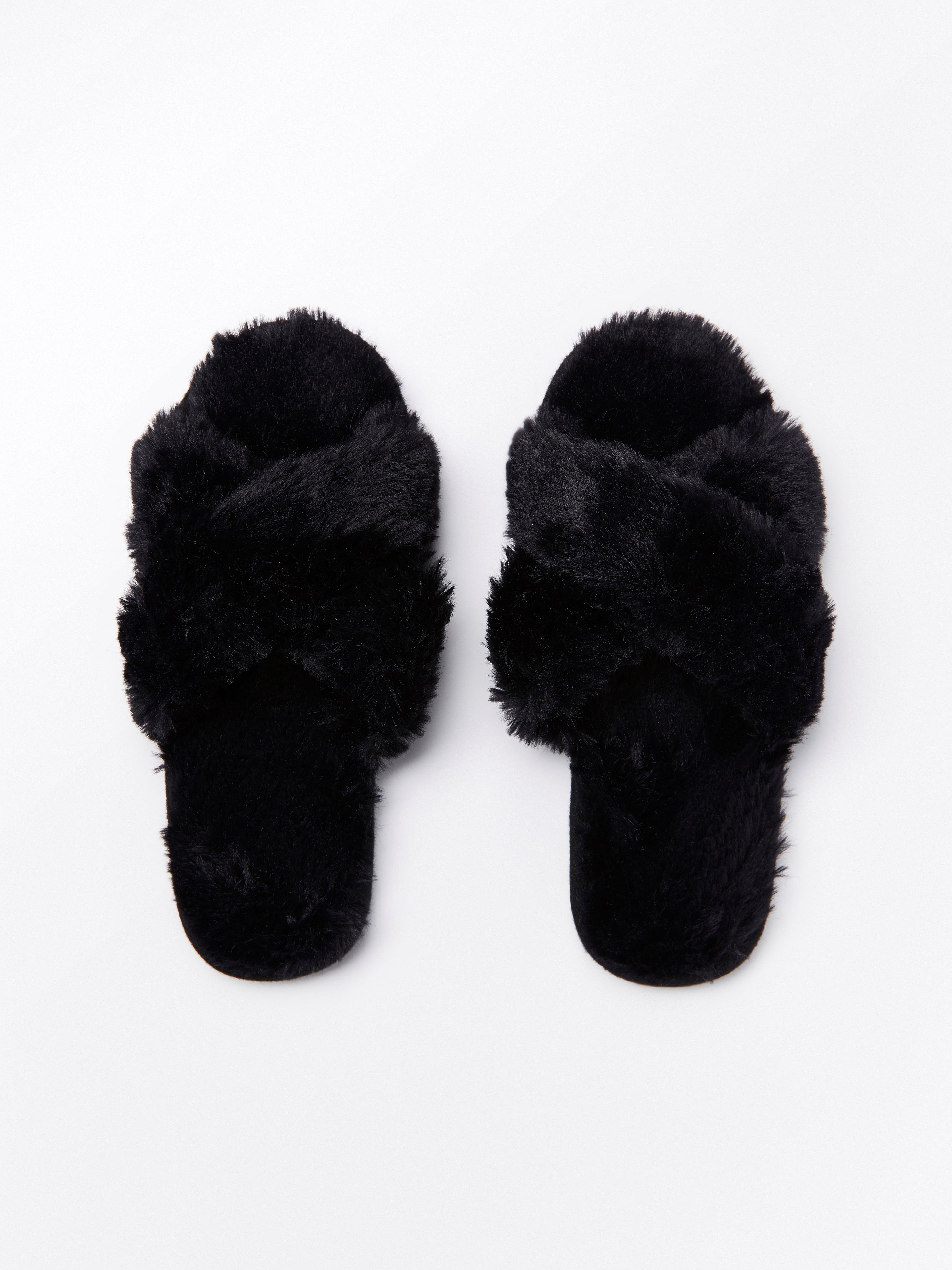 fake fur sandals