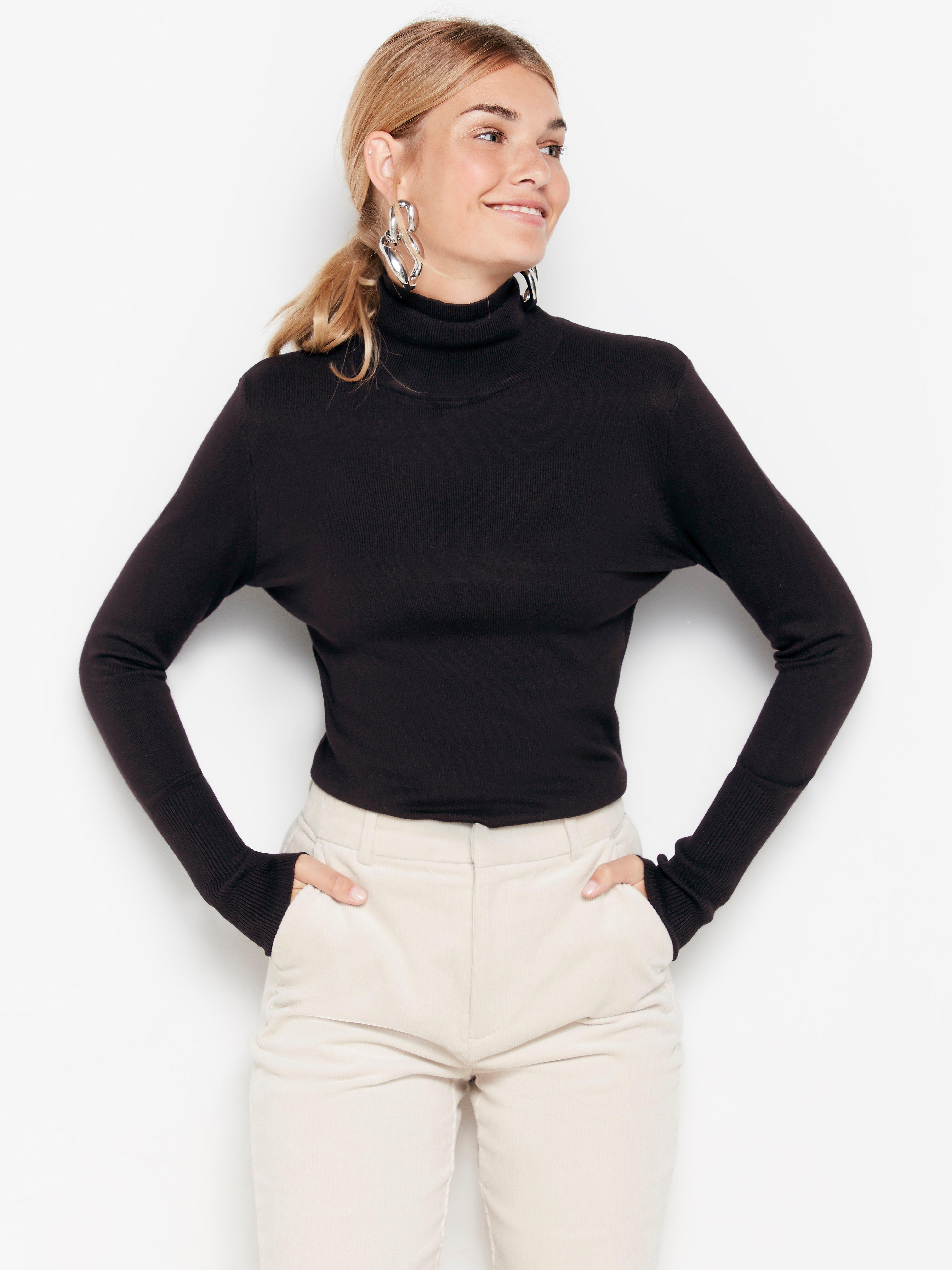 fine knit roll neck jumper