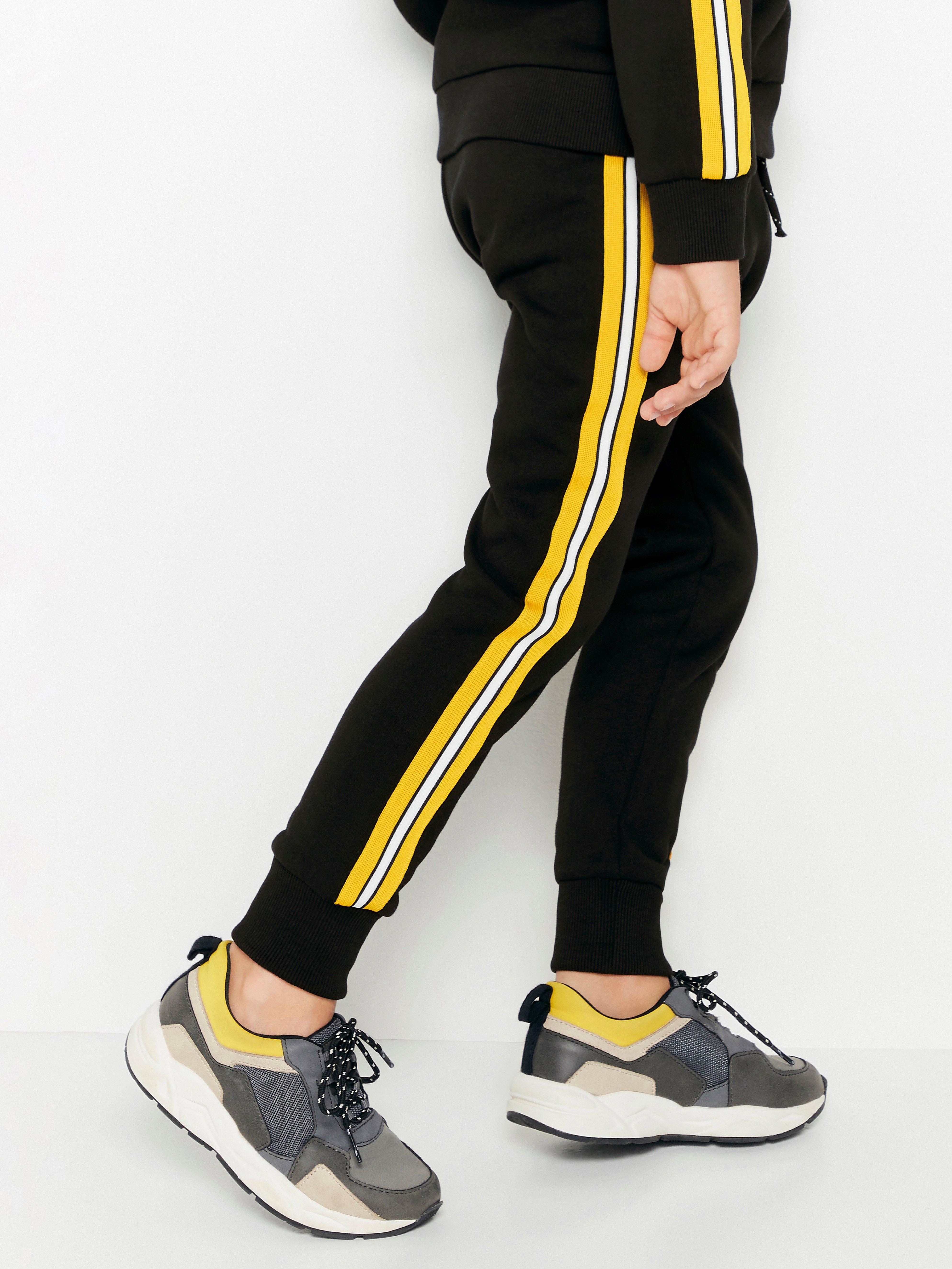 Yellow stripe hot sale track pants