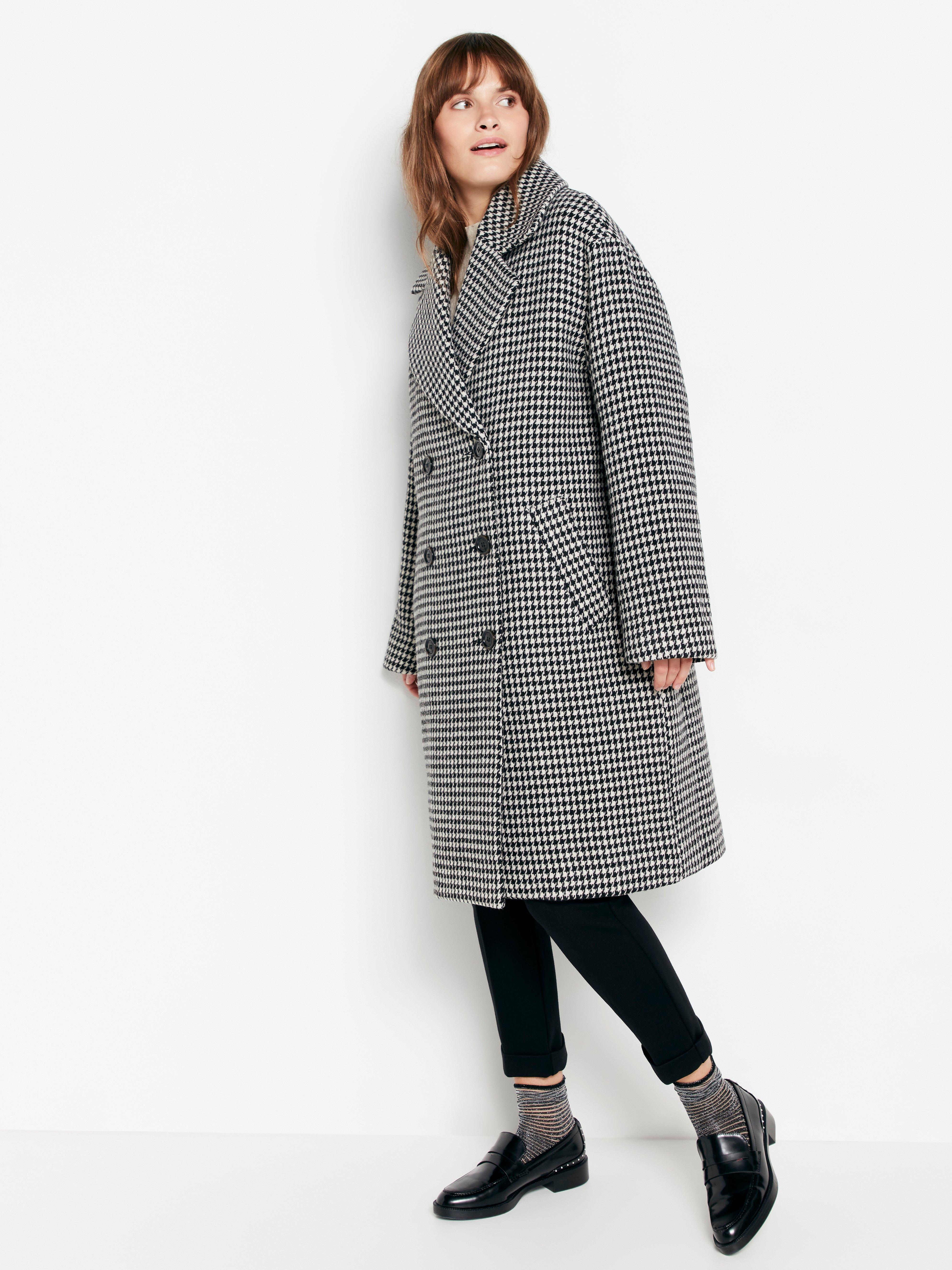 houndstooth wool coat