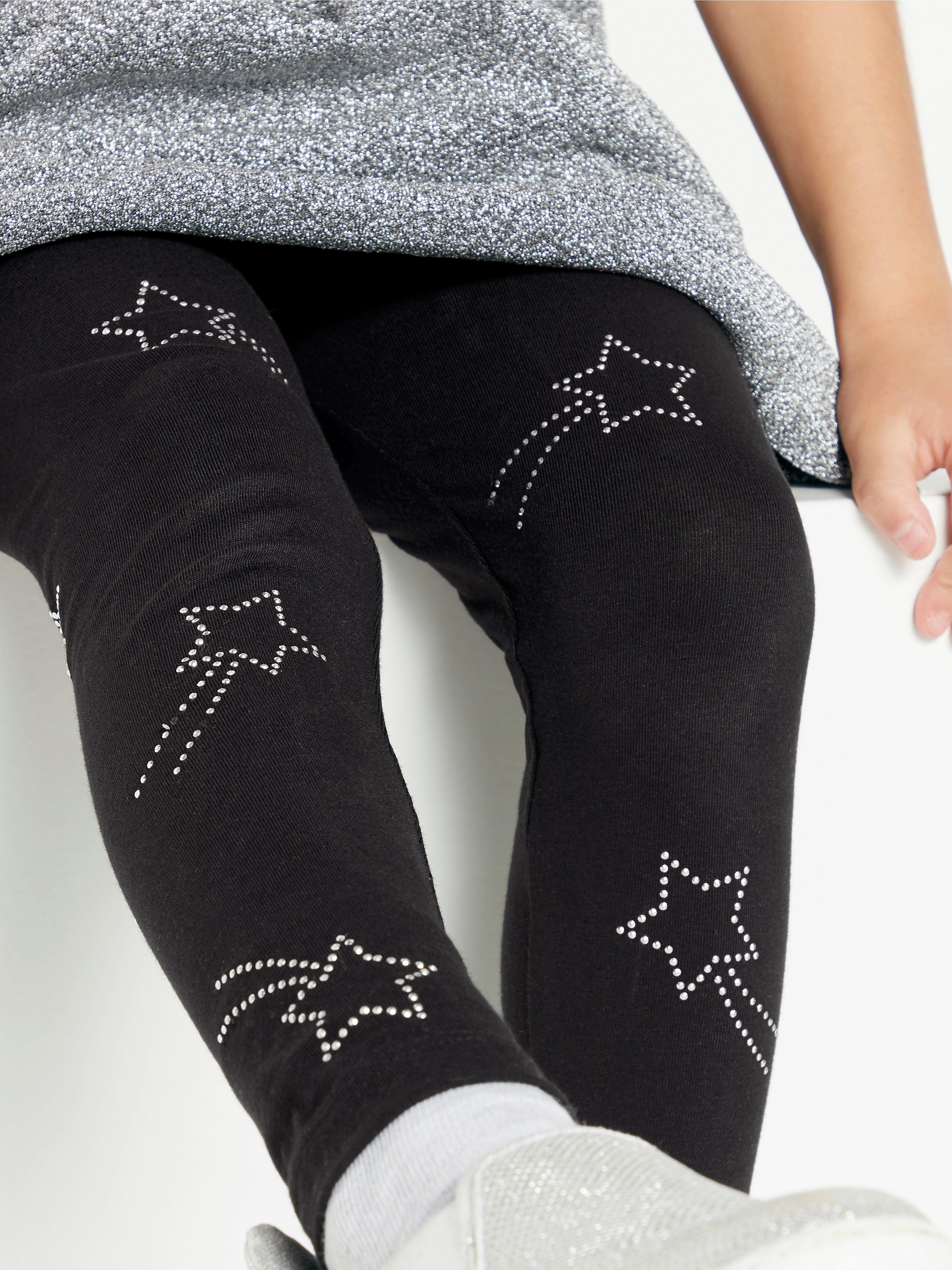 black leggings with shiny stars