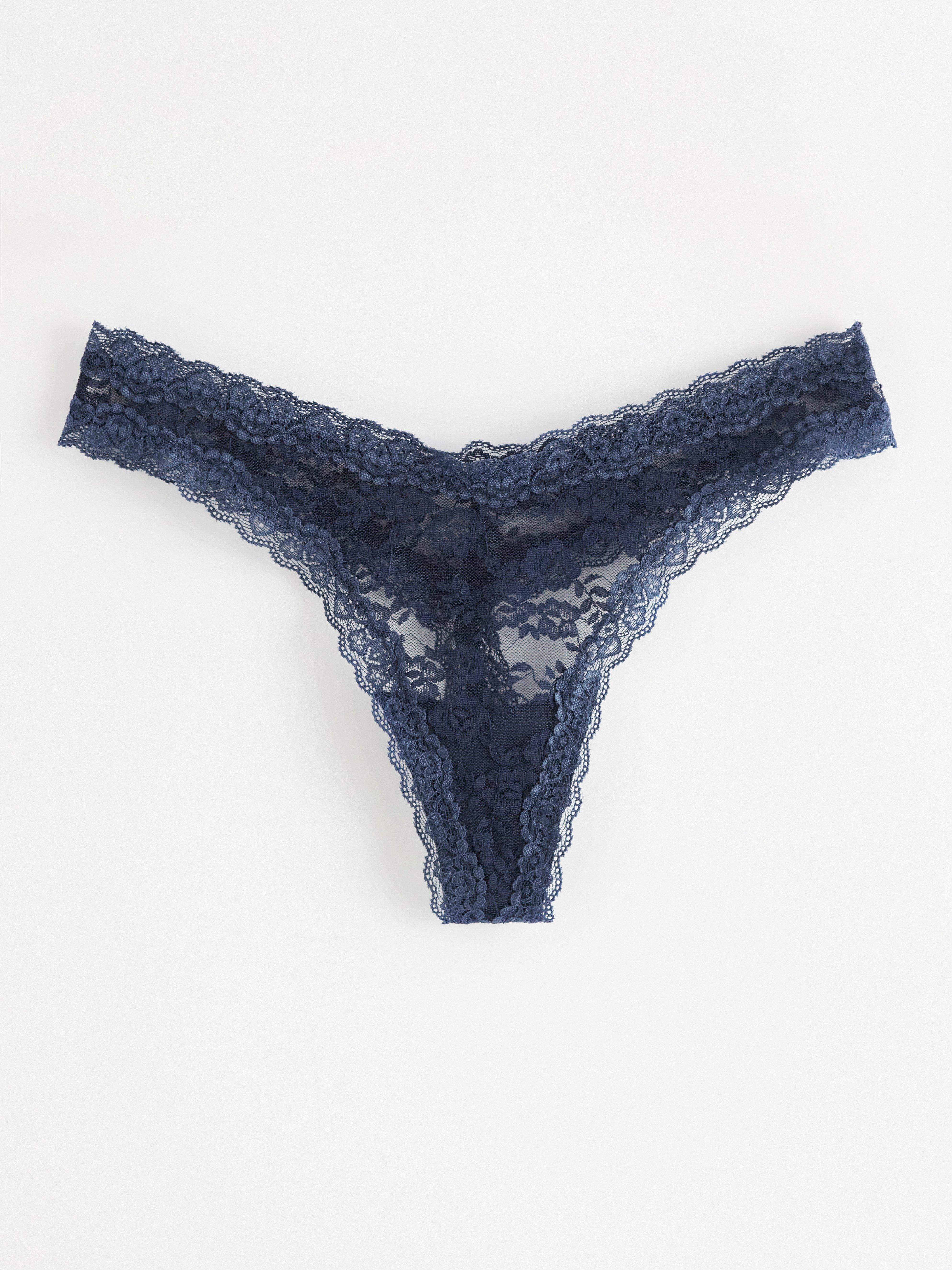 Tanga s klasickým pasem - Spodní prádlo - Modrá