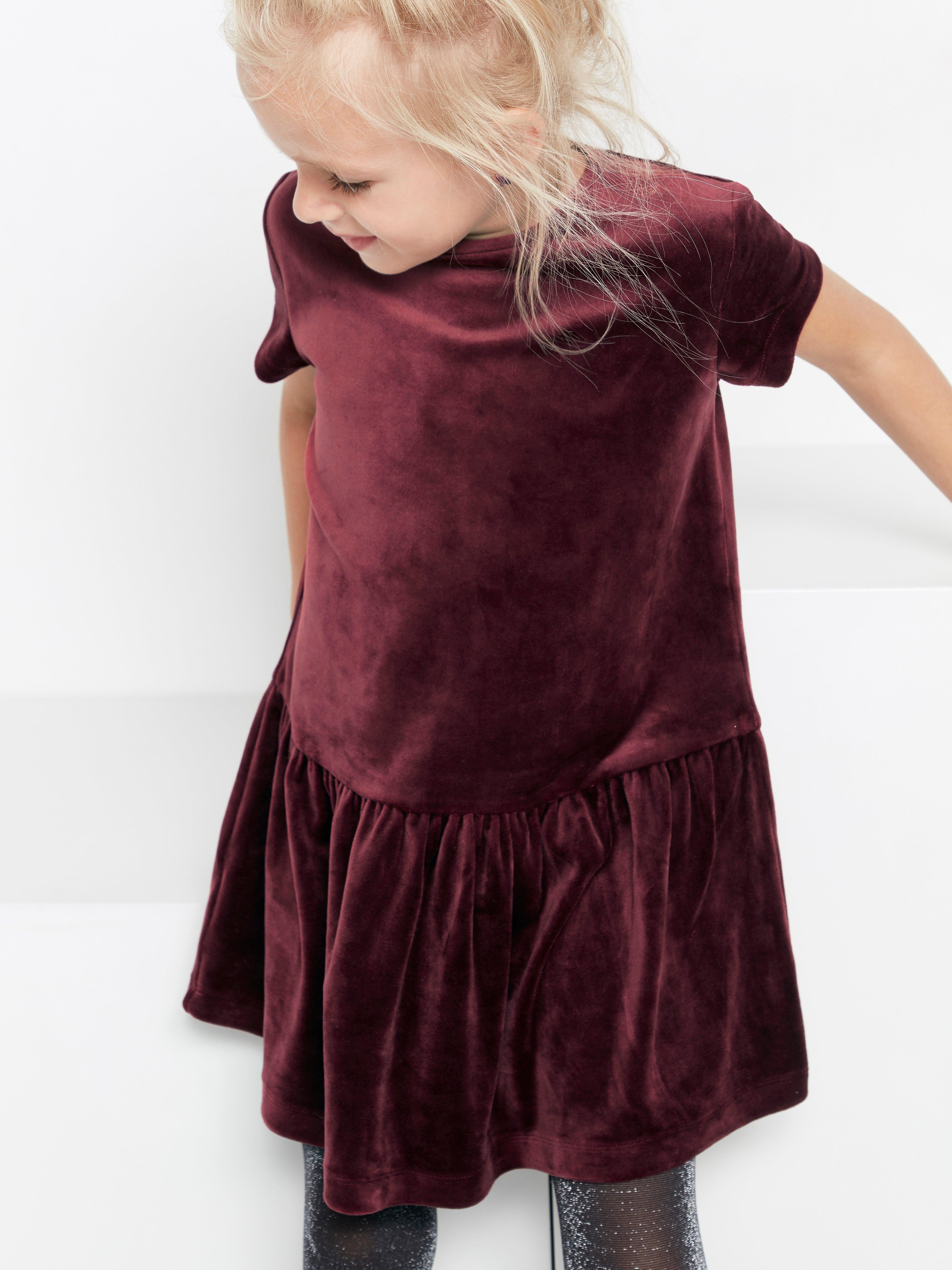 burgundy velour dress