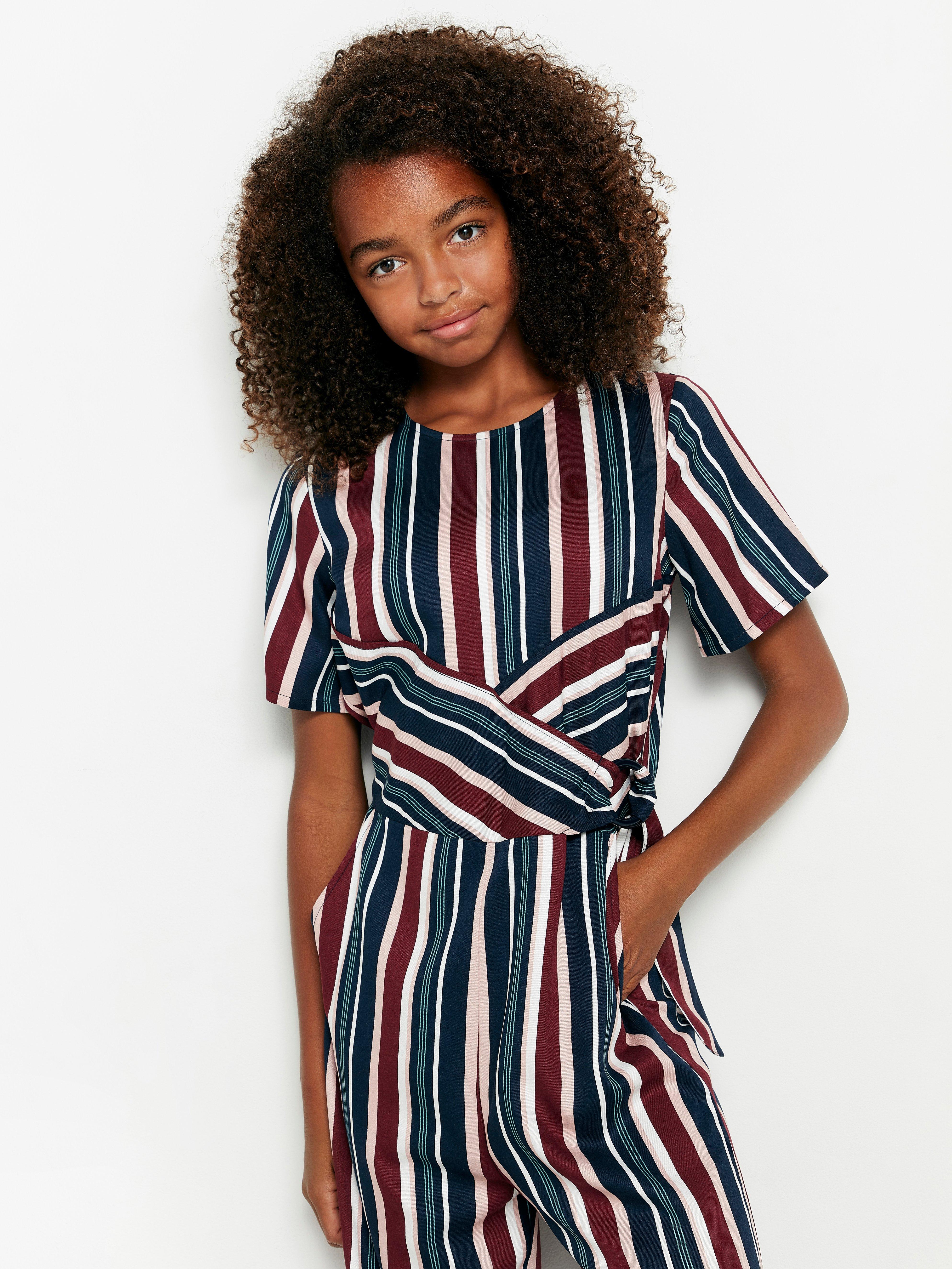 Striped short hotsell sleeve jumpsuit