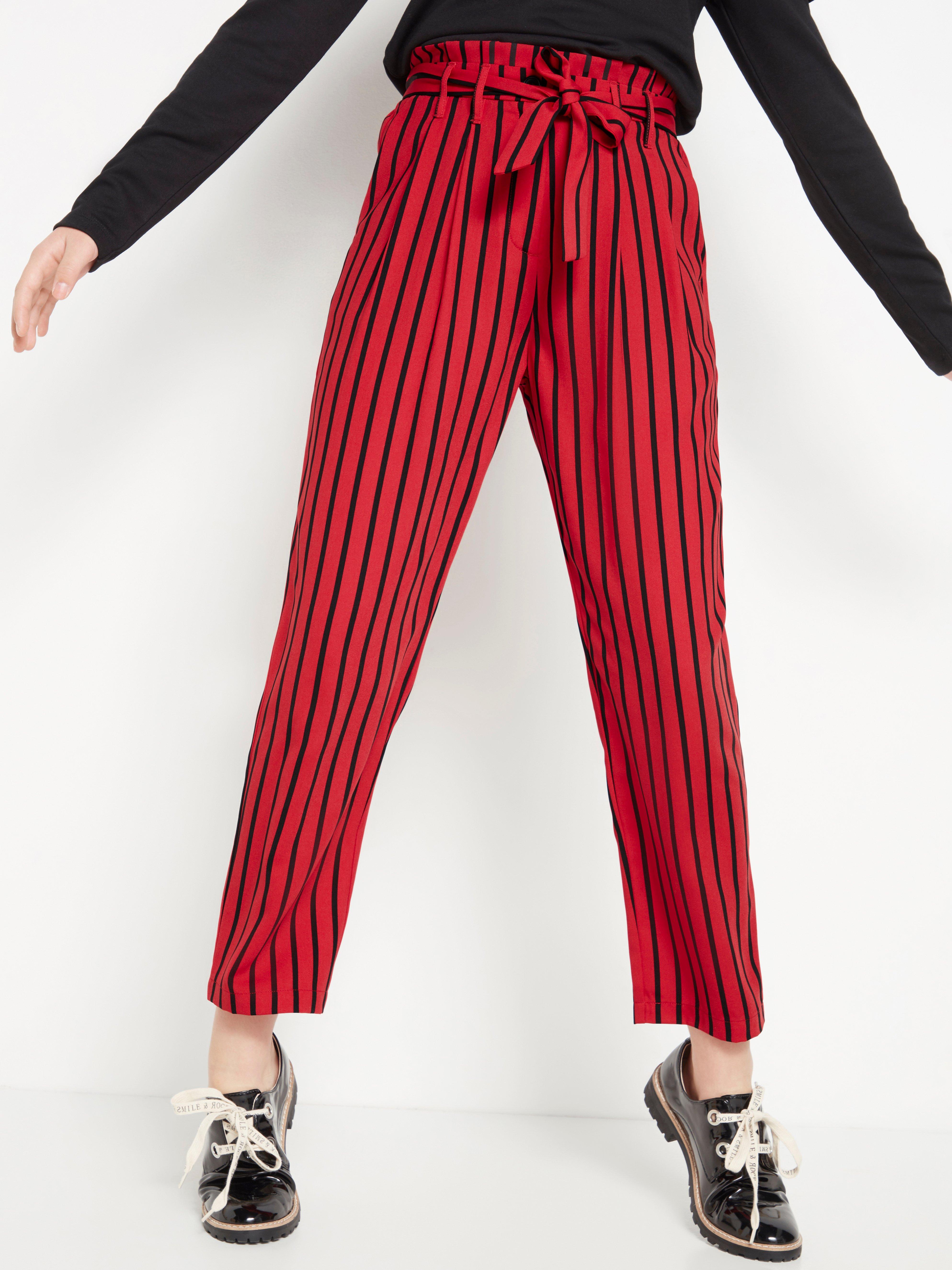 Striped on sale paperbag trousers