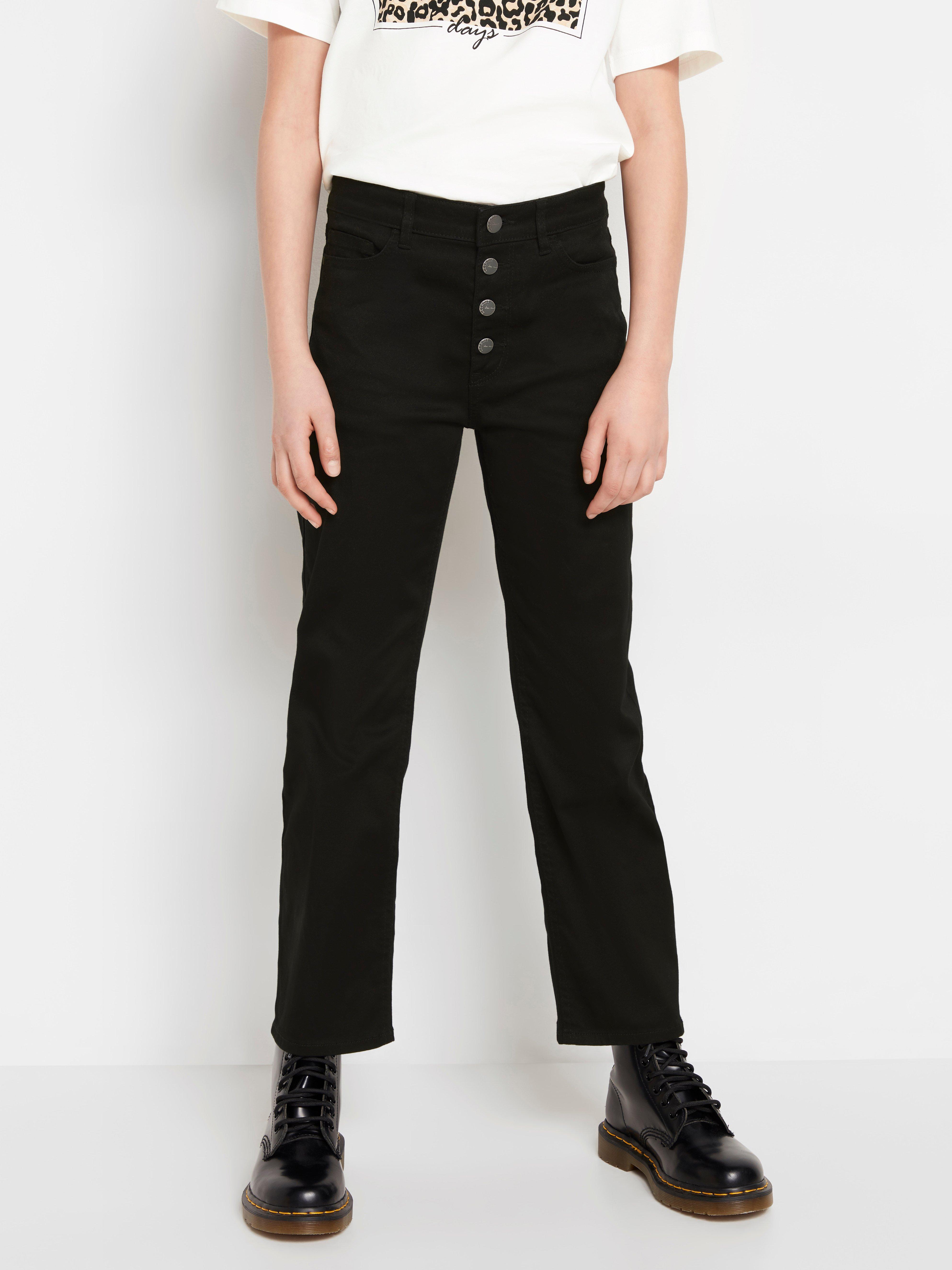 black high waisted ankle grazer jeans