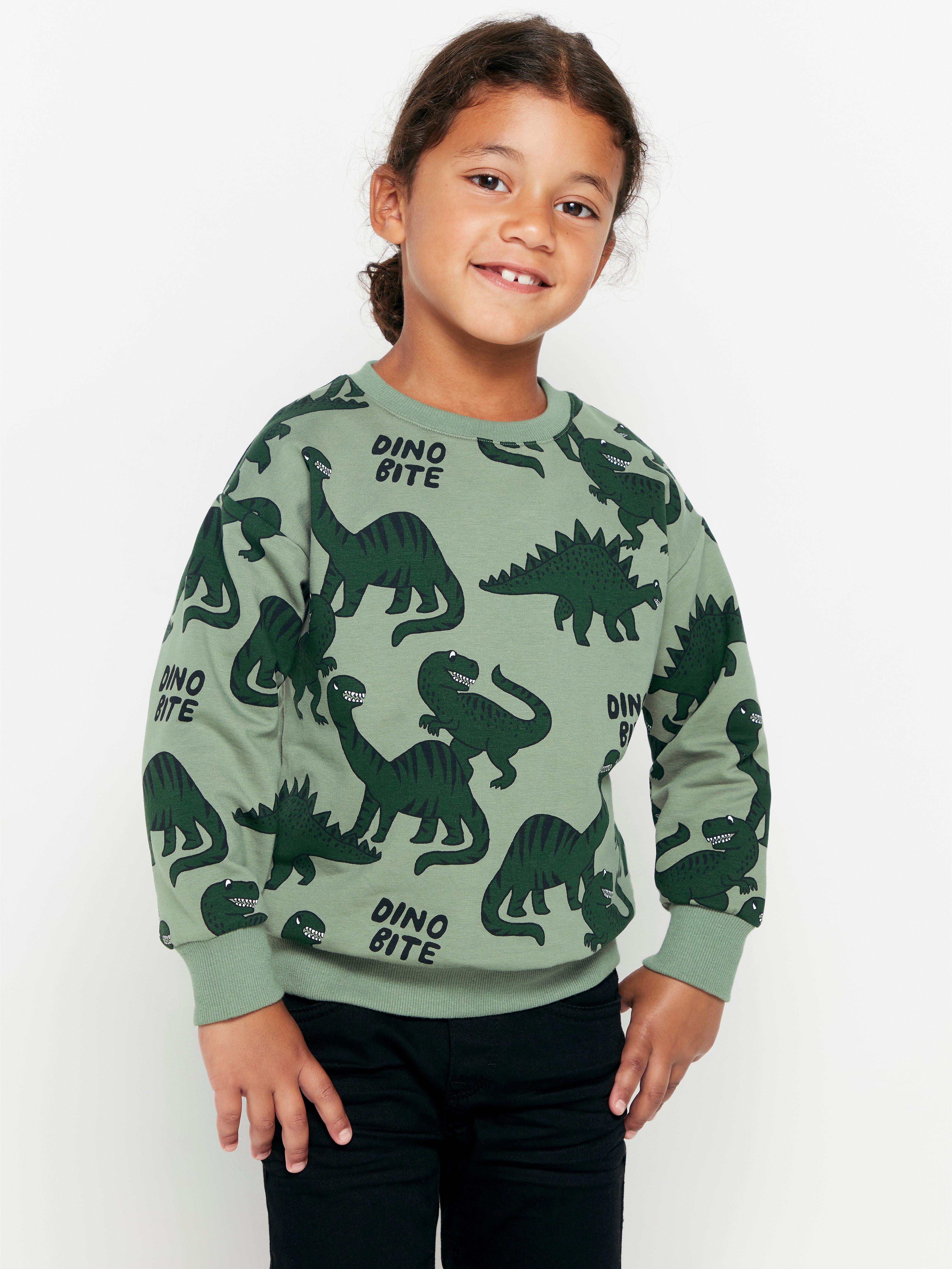 dinosaur print sweatshirt