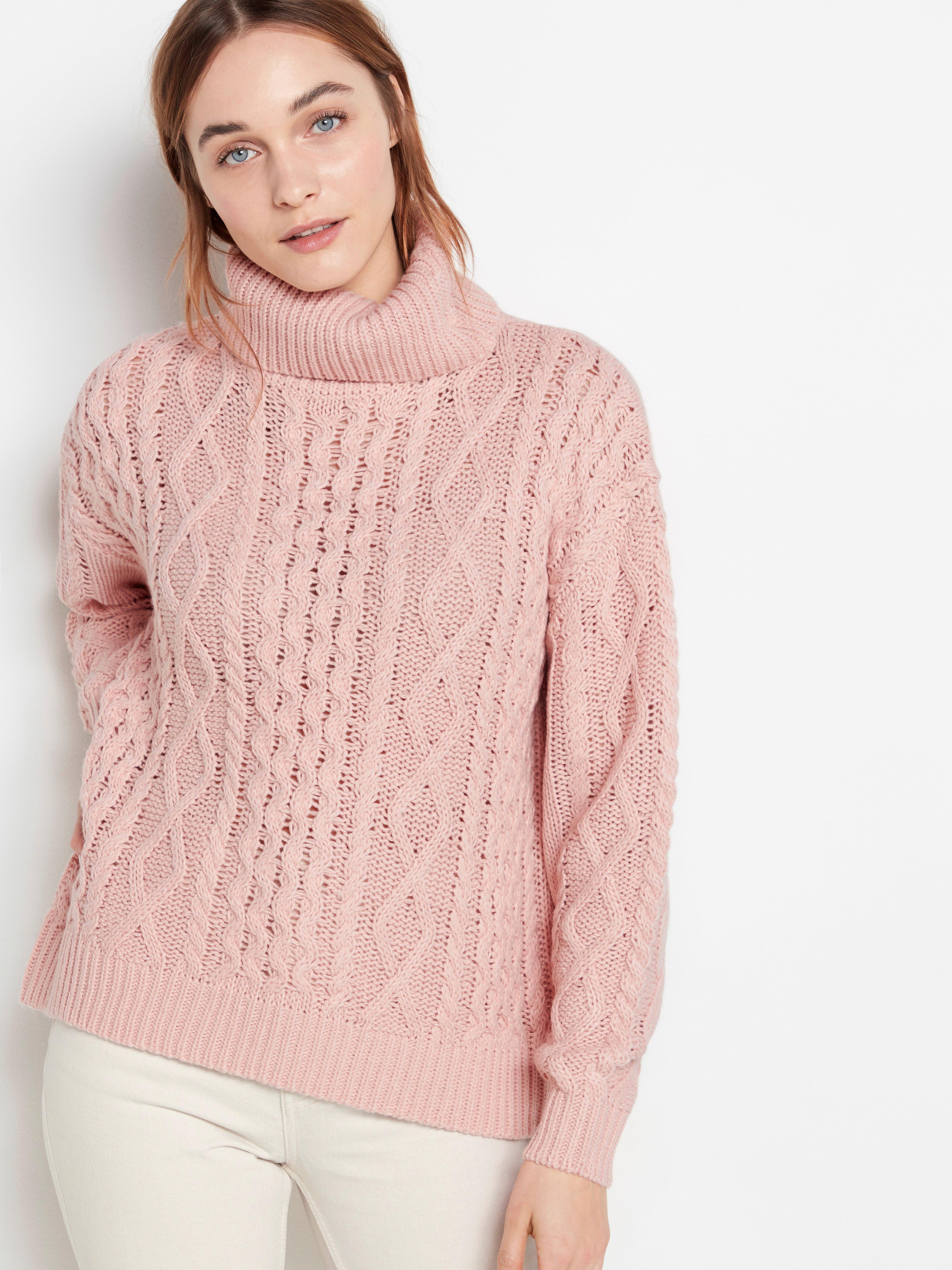 cable knit roll neck