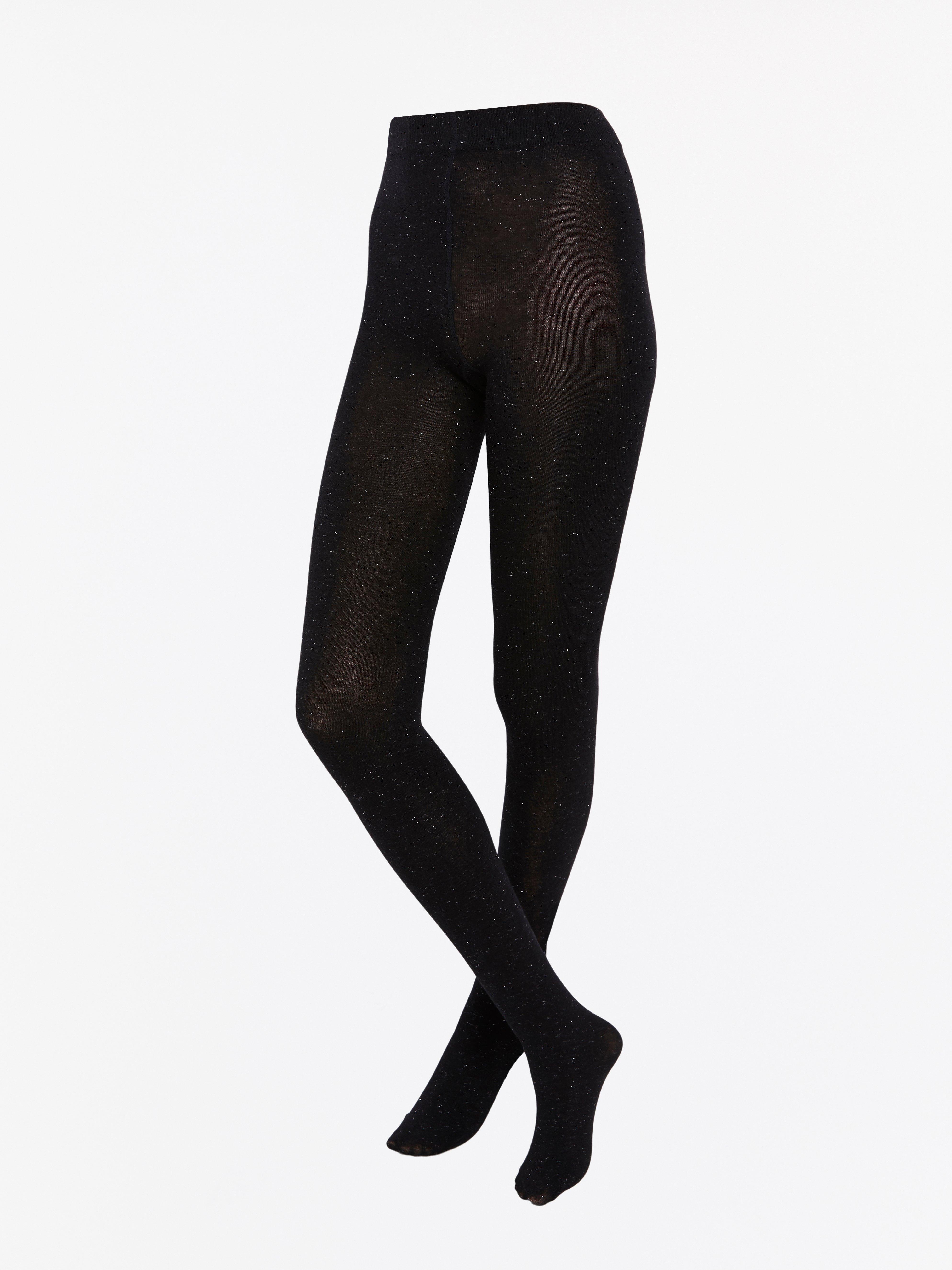 Black tights with lurex | Lindex Europe