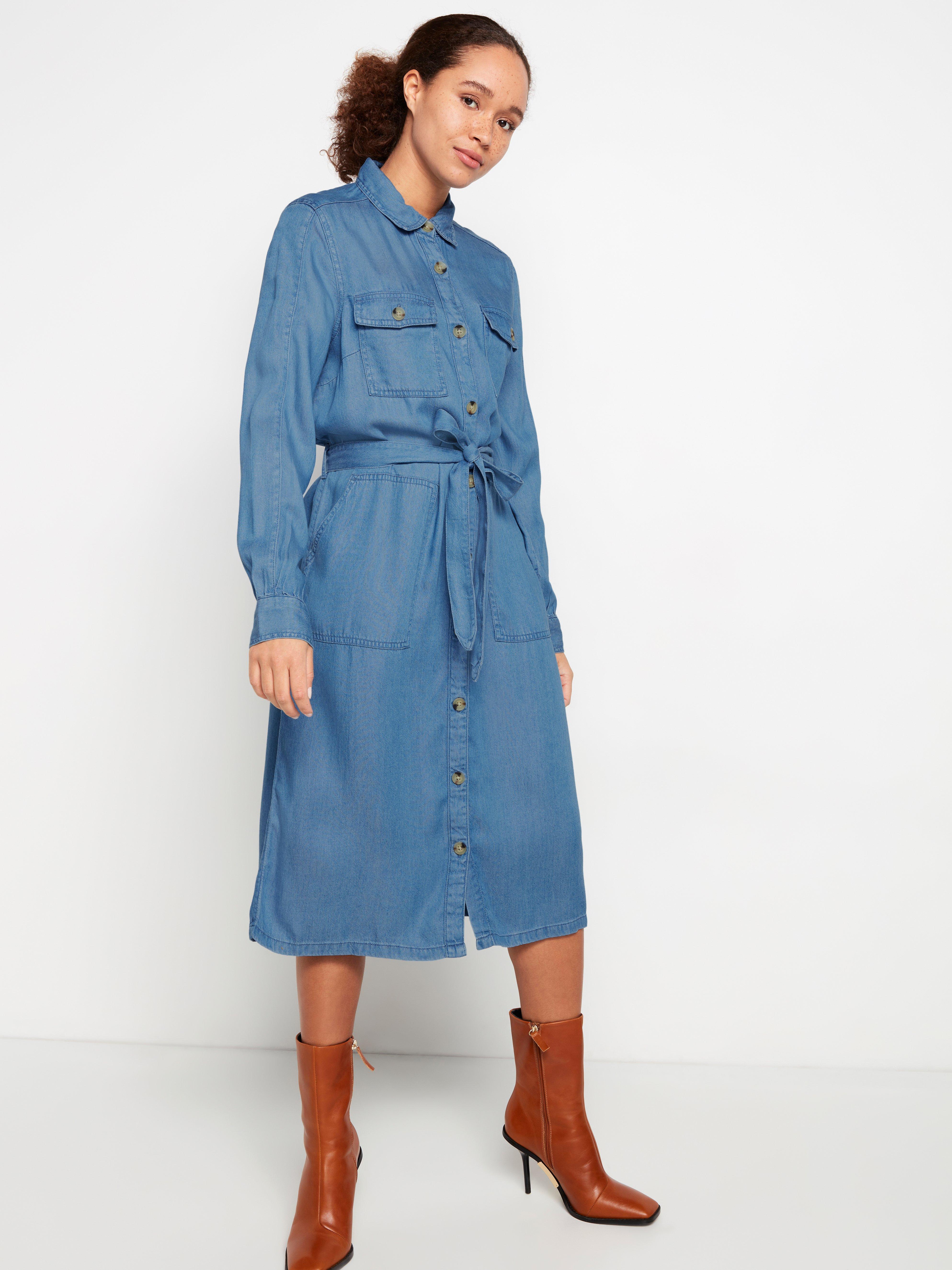 tie denim dress