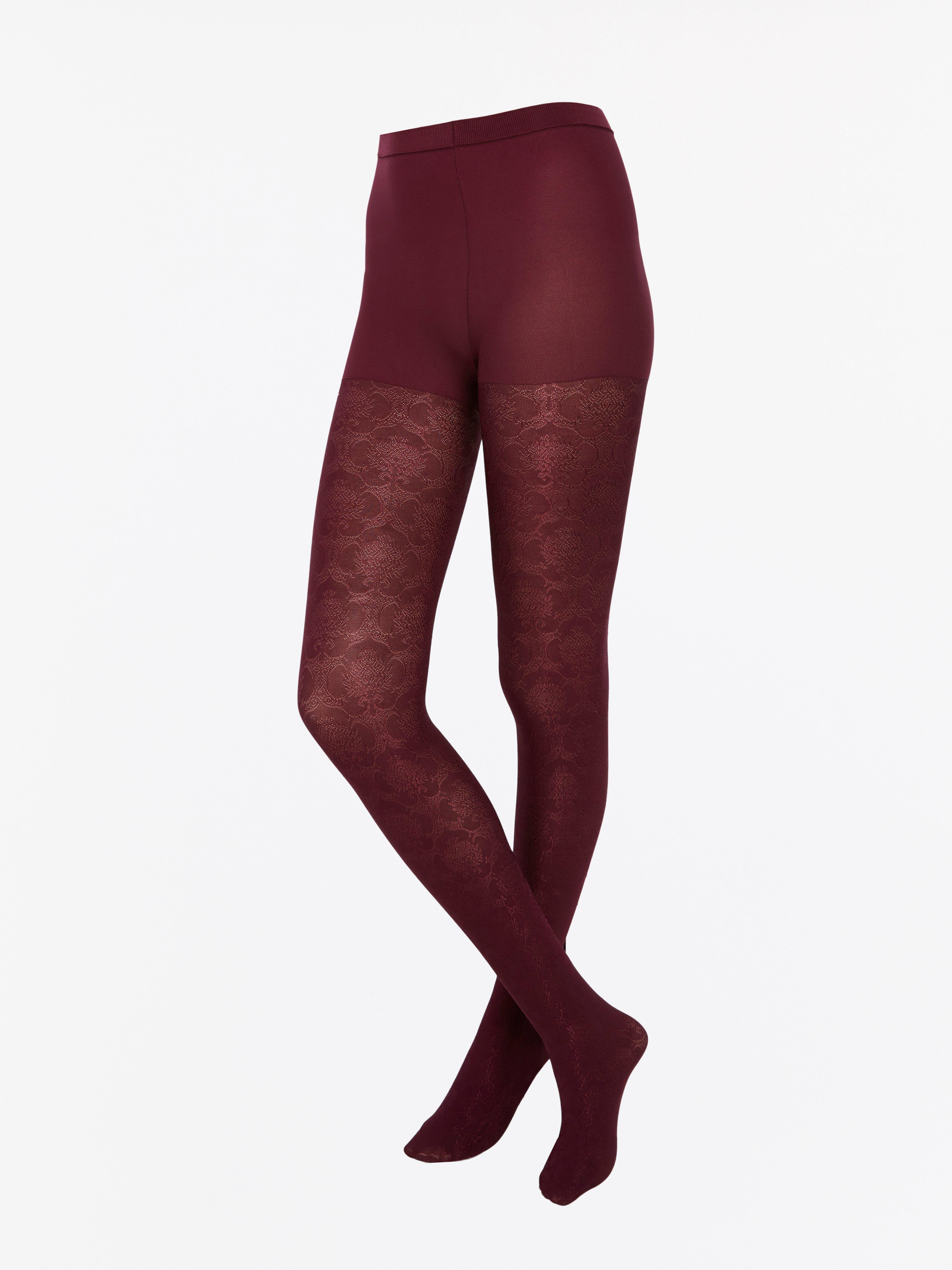 Burgundy 2025 patterned tights