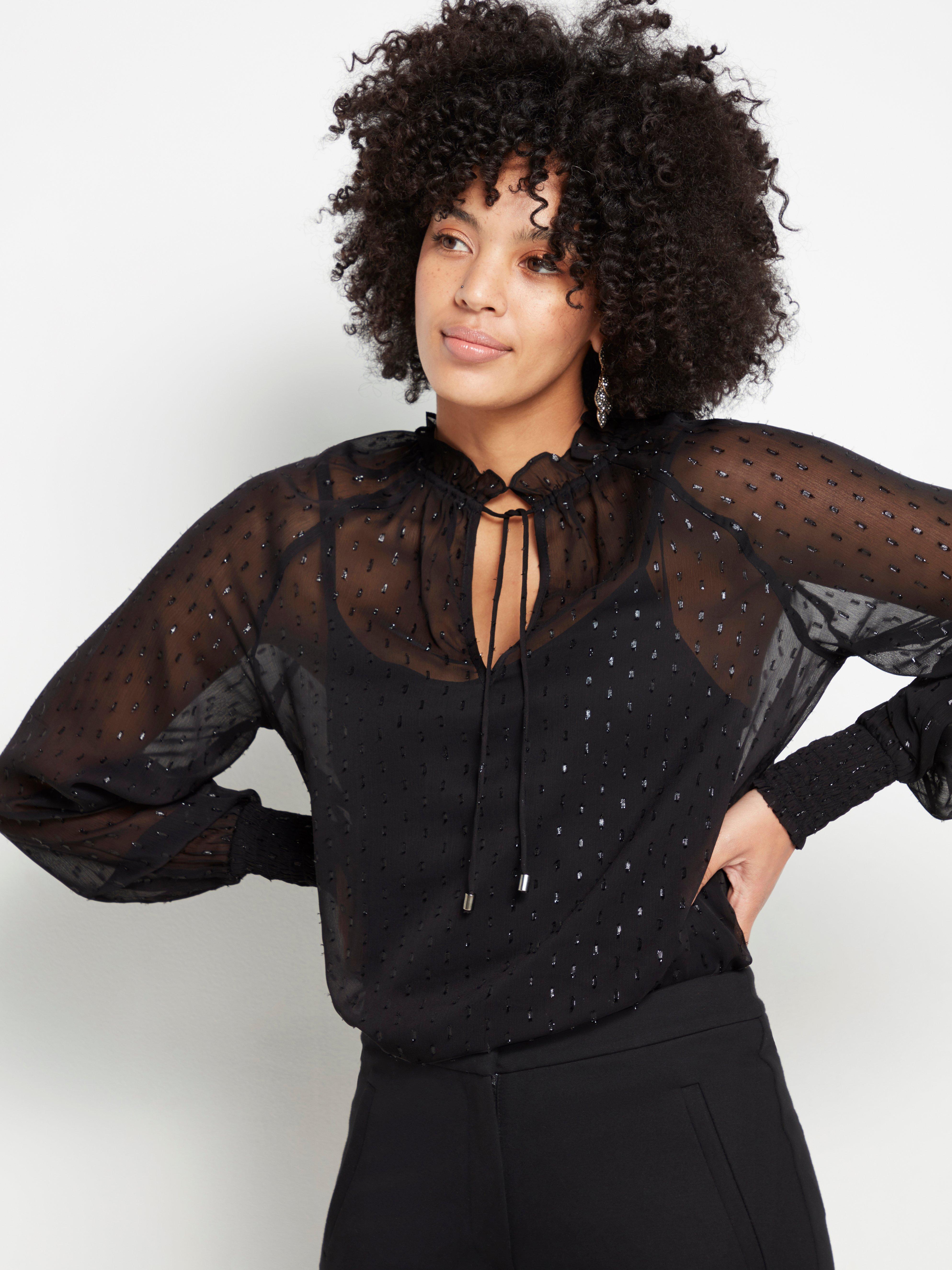 black chiffon blouse uk