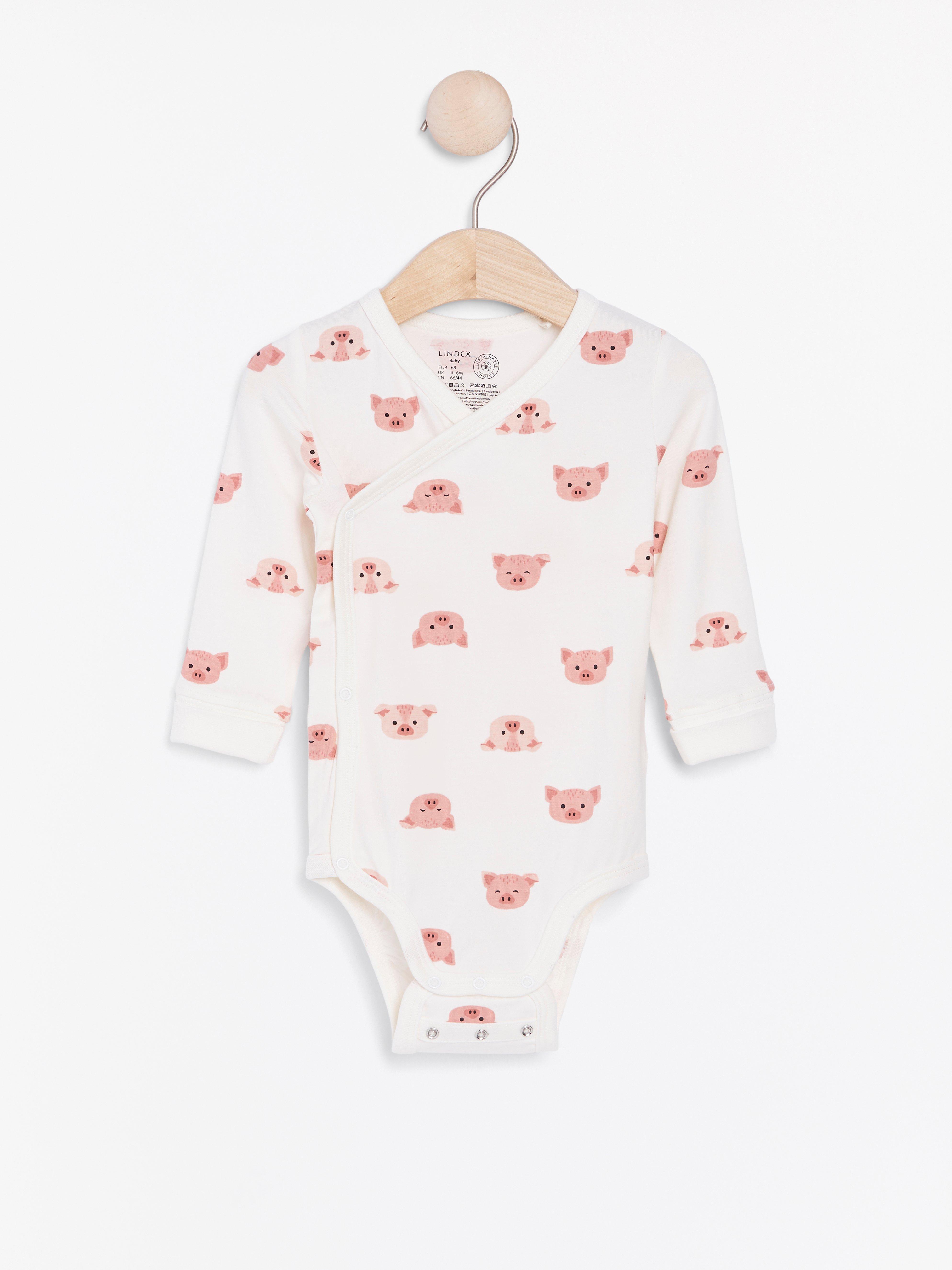 Wrap bodysuit with animal faces