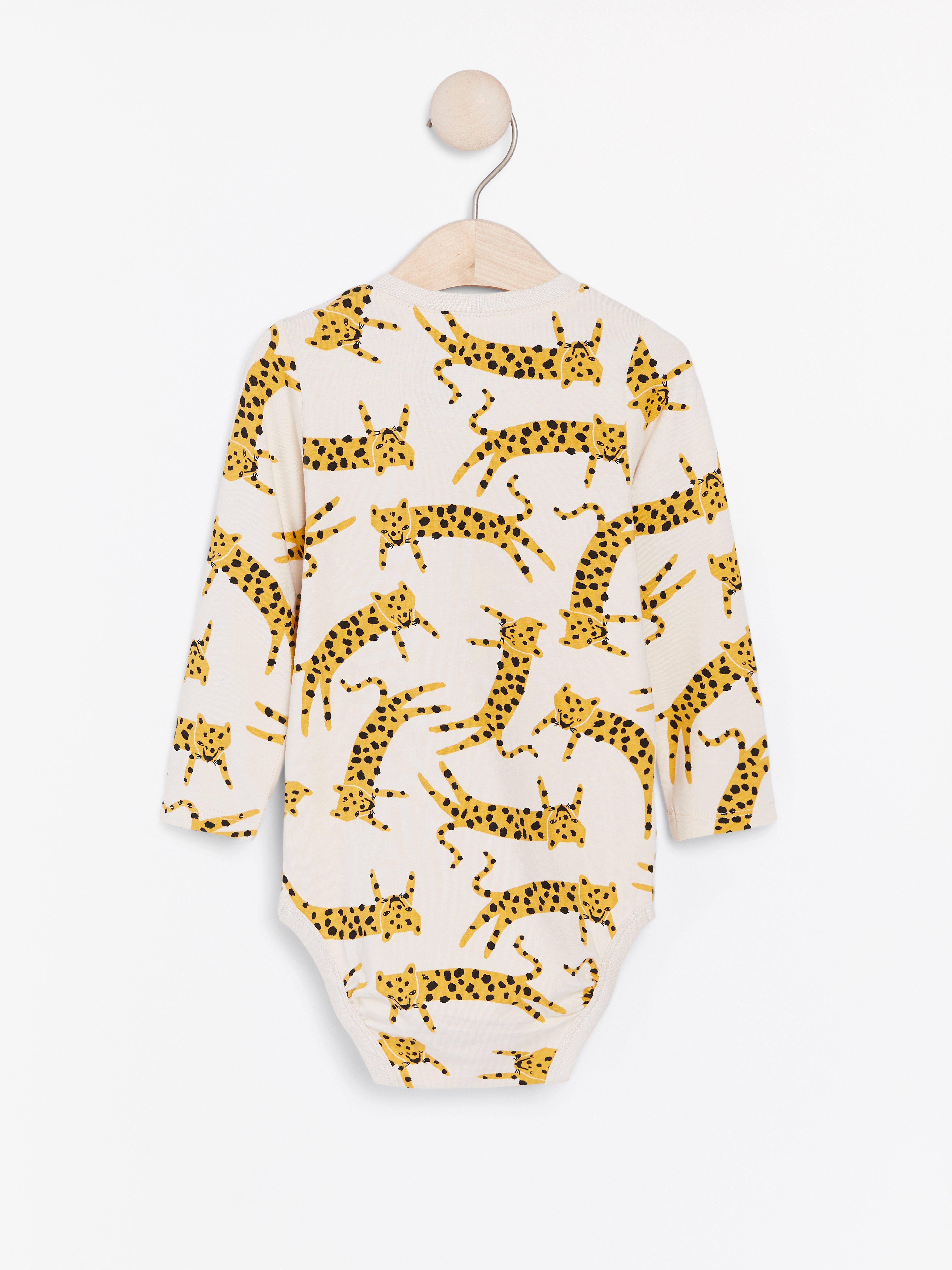 Long sleeve bodysuit with leopards | Lindex Europe