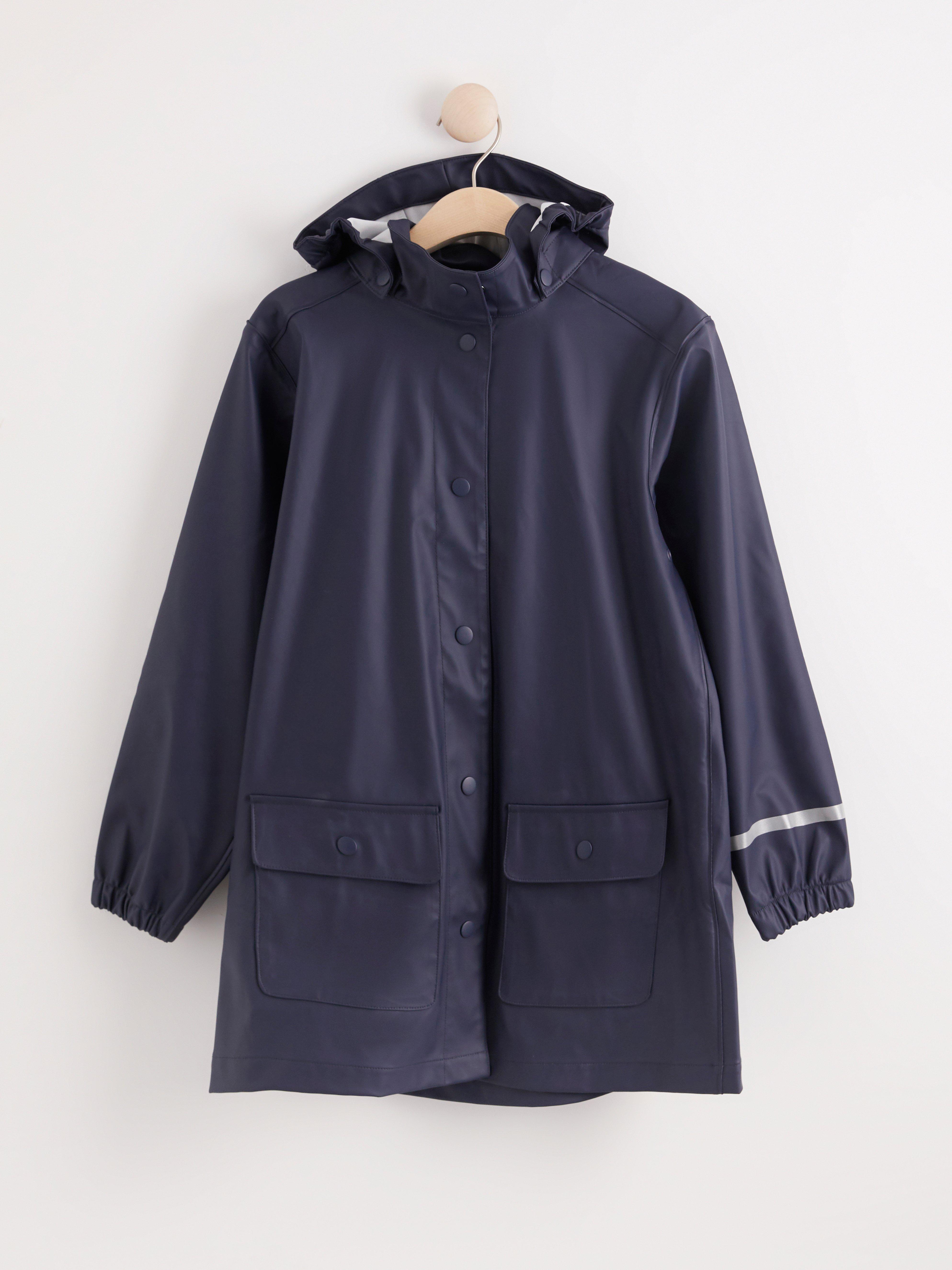 navy rain parka