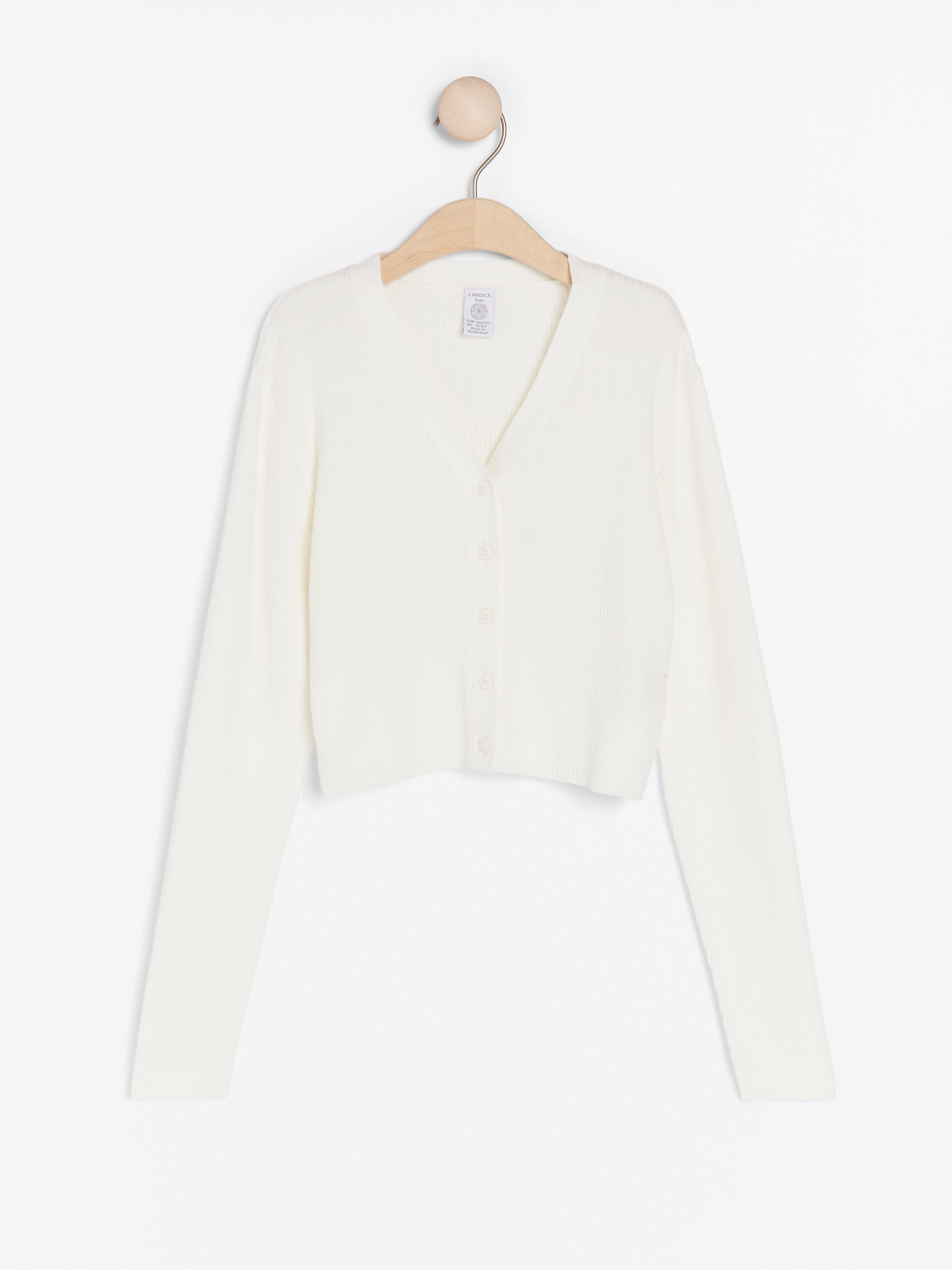 short ribbed cardigan